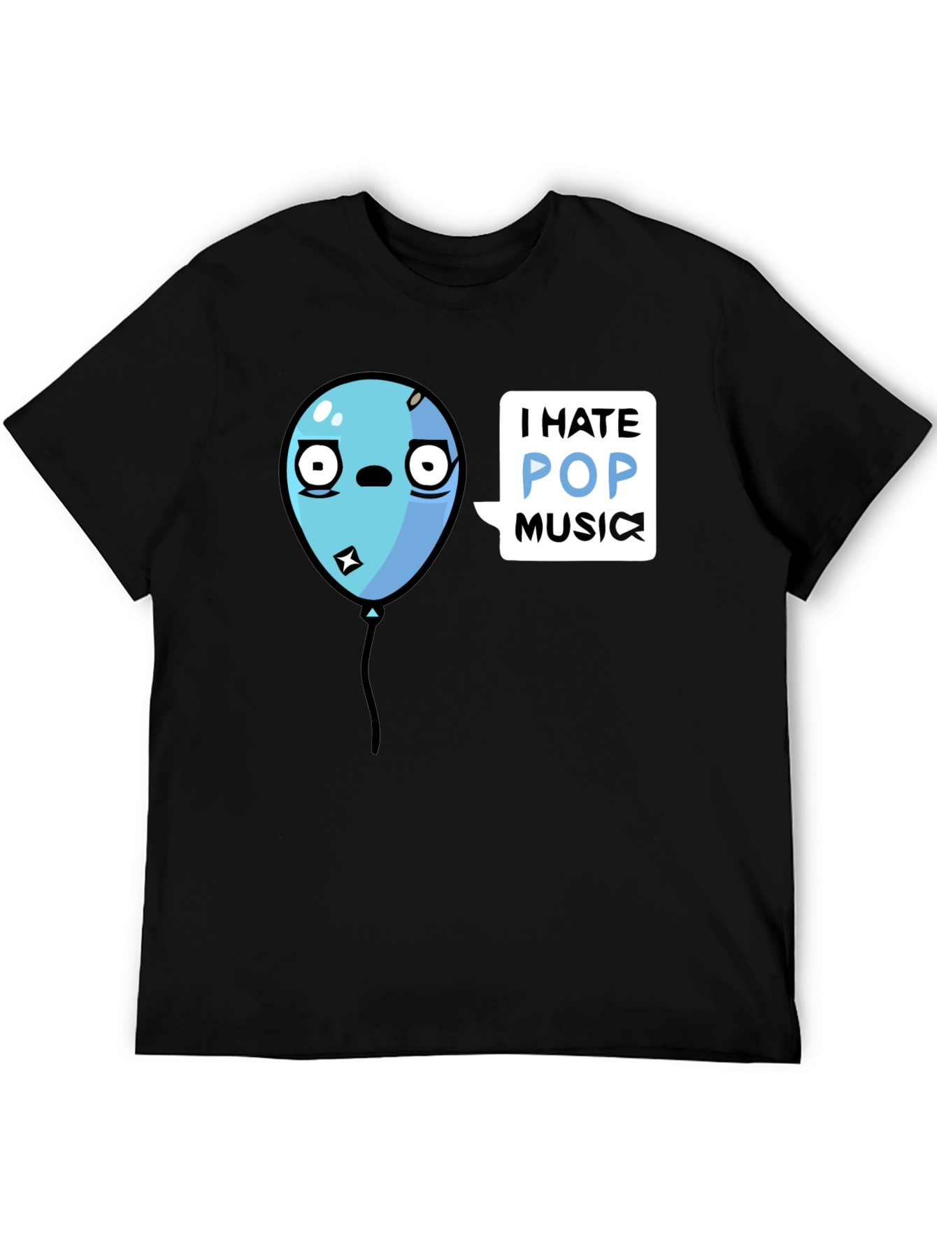 I Hate Pop Music Balloon Graphic Tee - Black