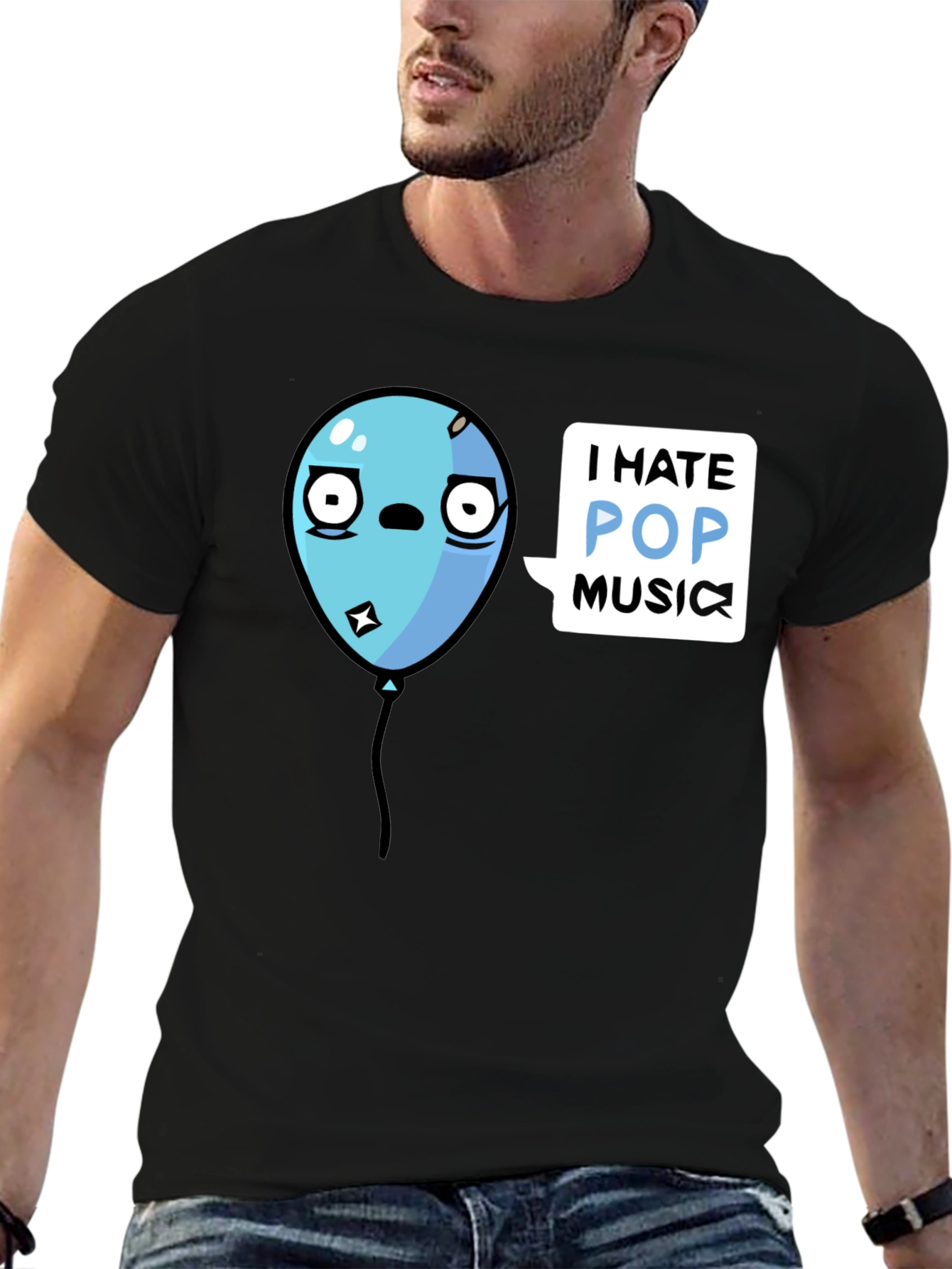 I Hate Pop Music Balloon Graphic Tee - Black