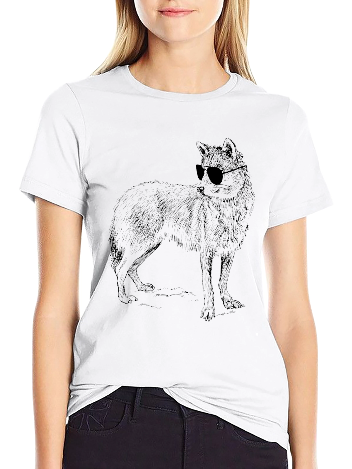 Cool Wolf Graphic Tee - Black Casual T-Shirt