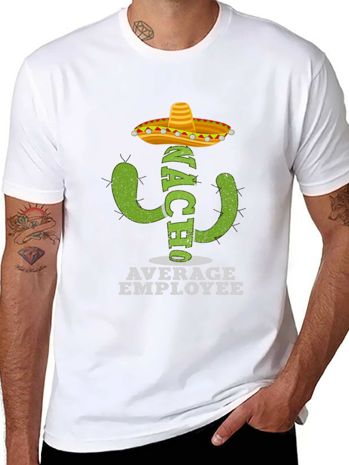 Nacho Average Employee T-Shirt - Funny Cactus Tee