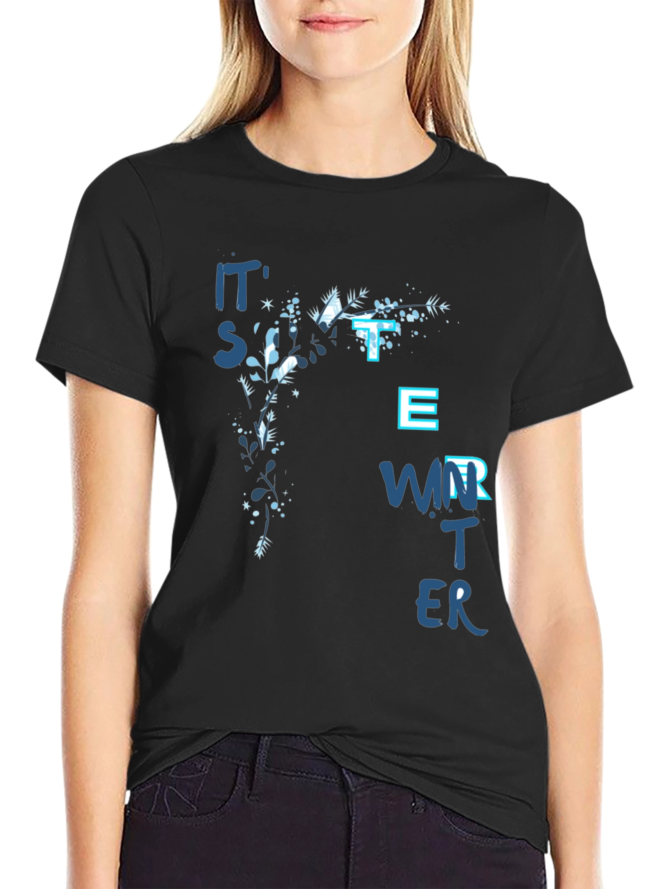 Its Sweater Weather Black Graphic Tee