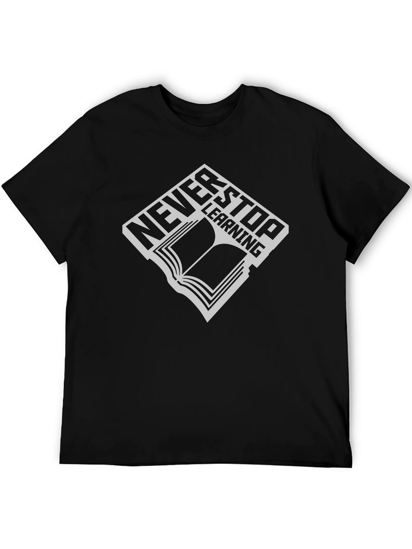 Never Stop Learning Graphic Tee - Black