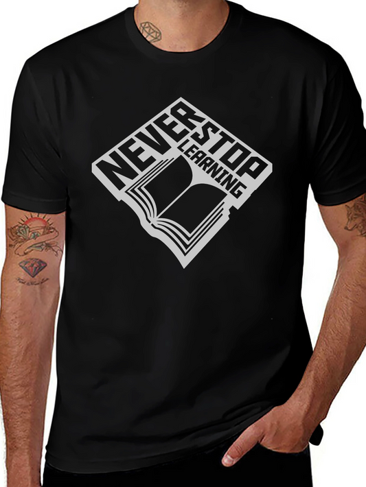 Never Stop Learning Graphic Tee - Black