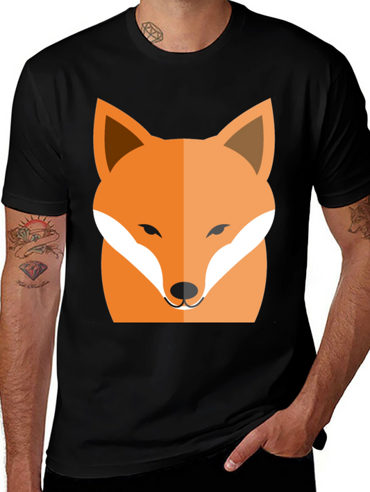 Black T-Shirt with Fox Graphic Print