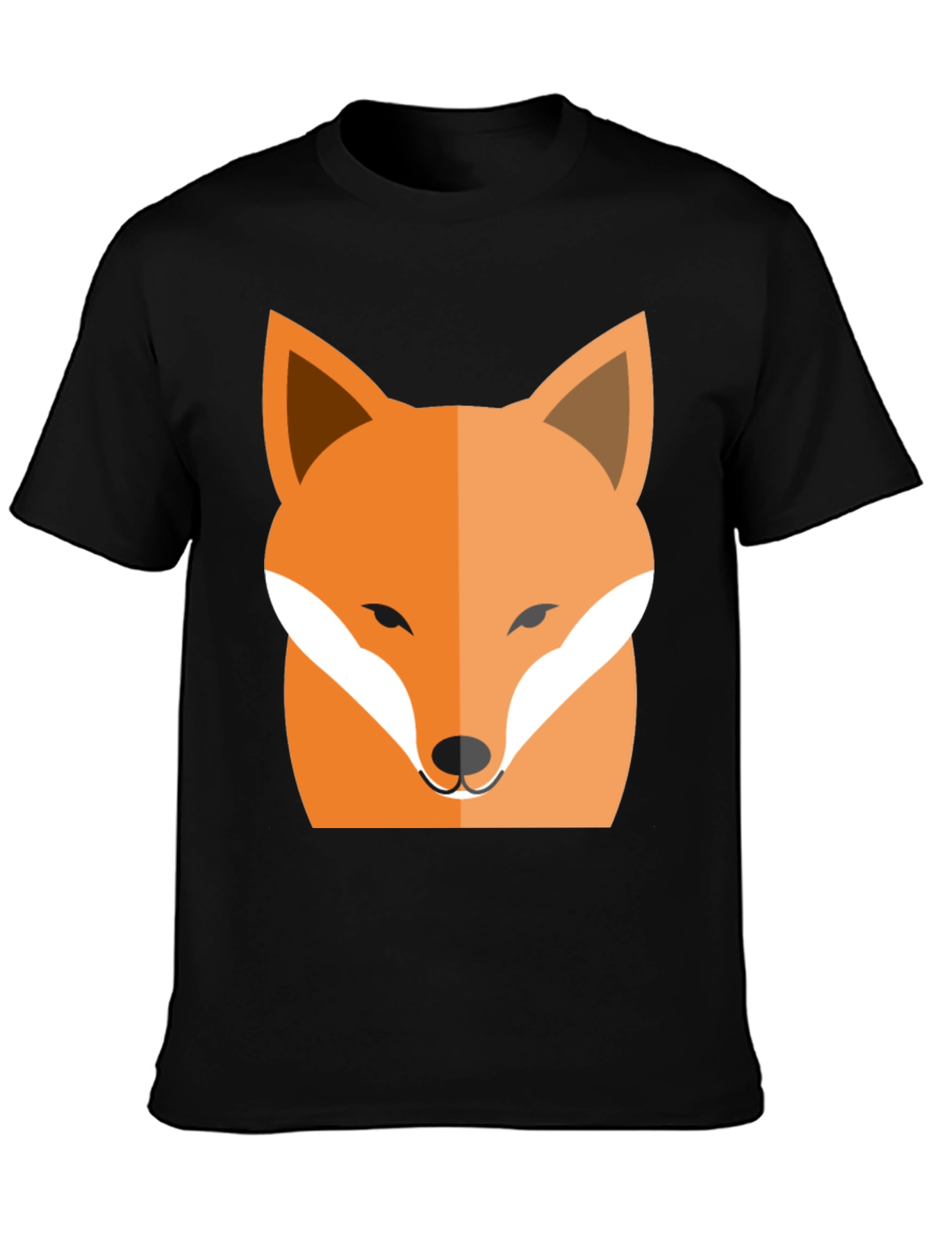 Black T-Shirt with Fox Graphic Print