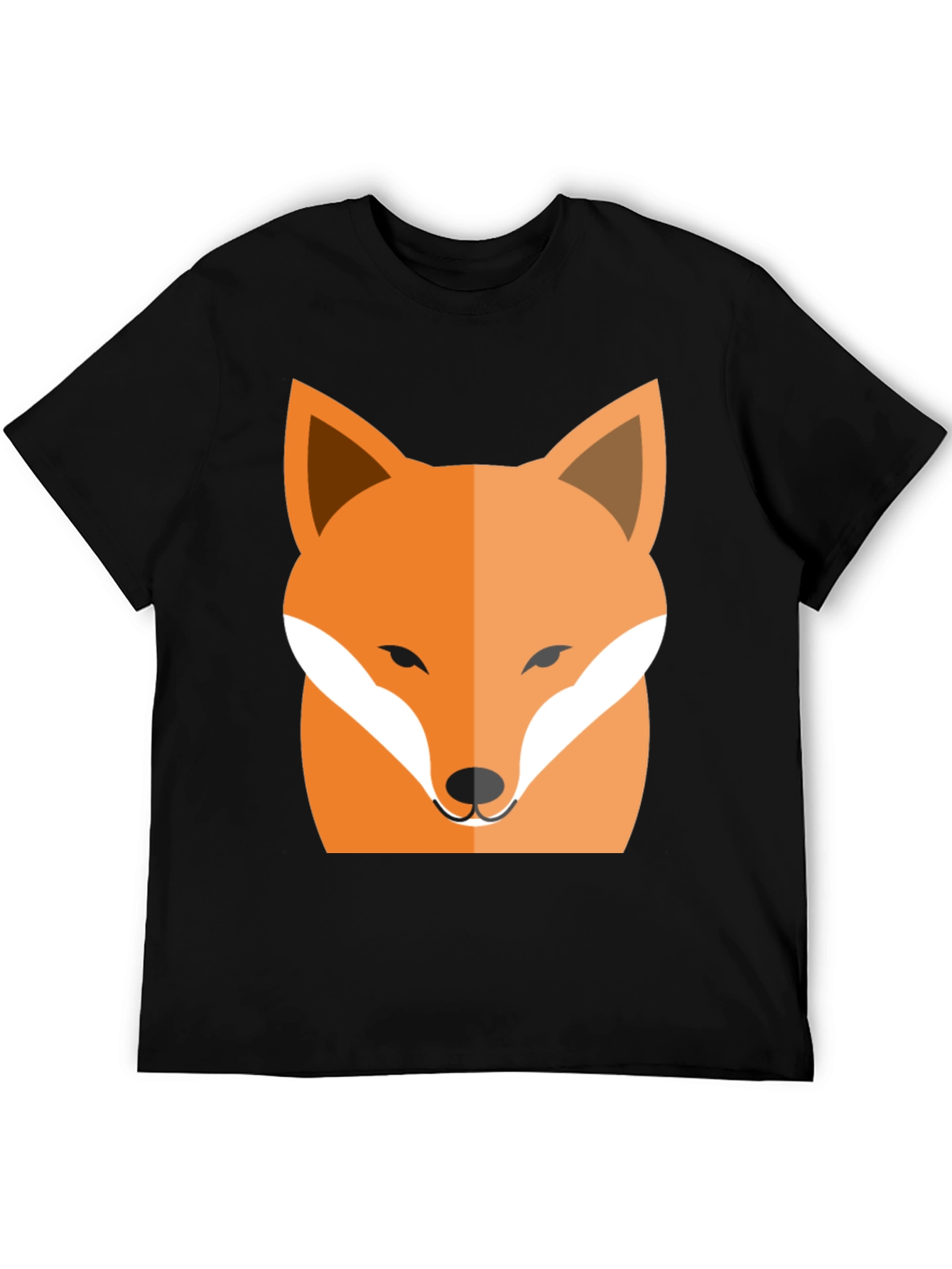 Black T-Shirt with Fox Graphic Print