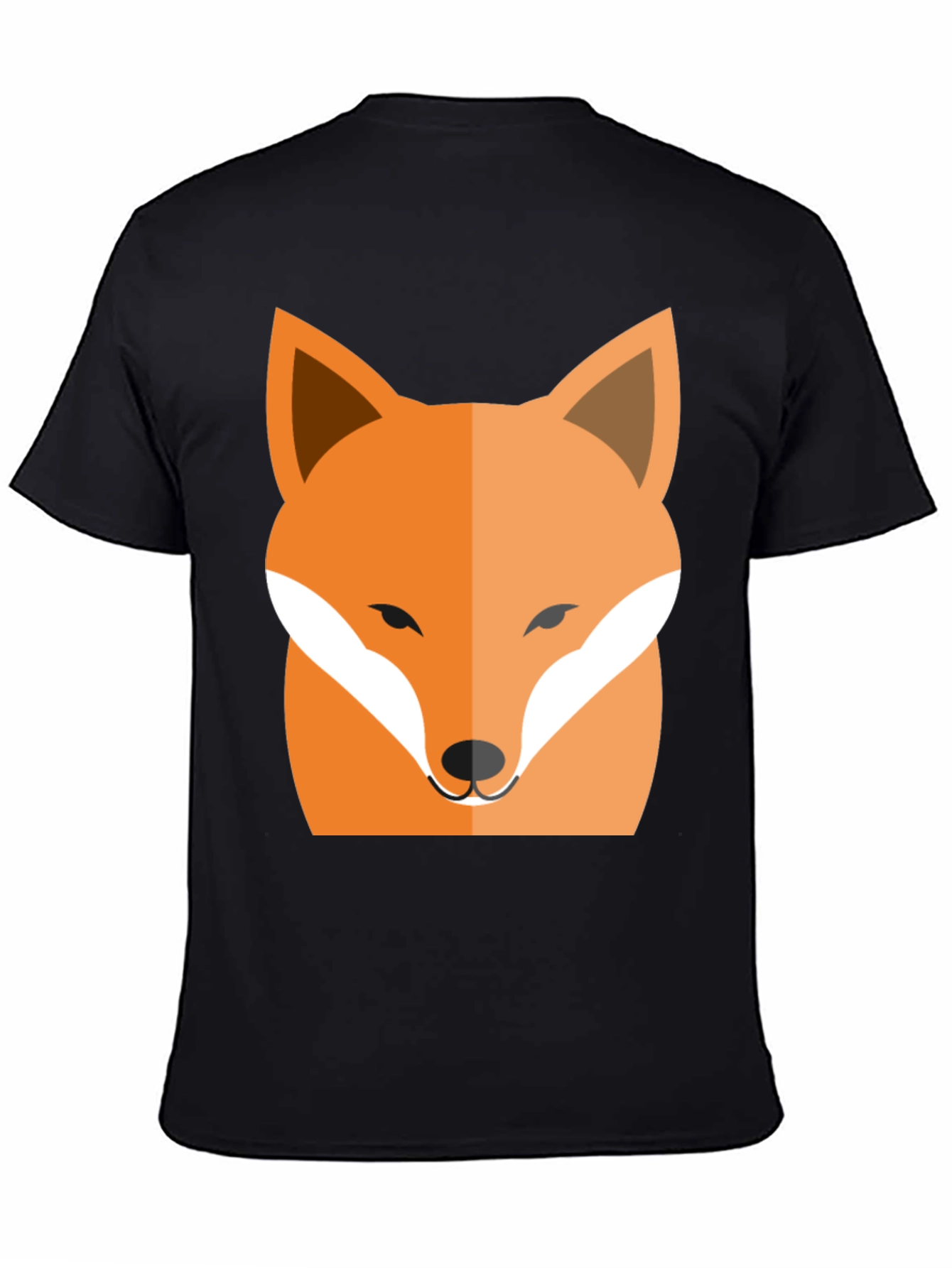 Black T-Shirt with Fox Graphic Print