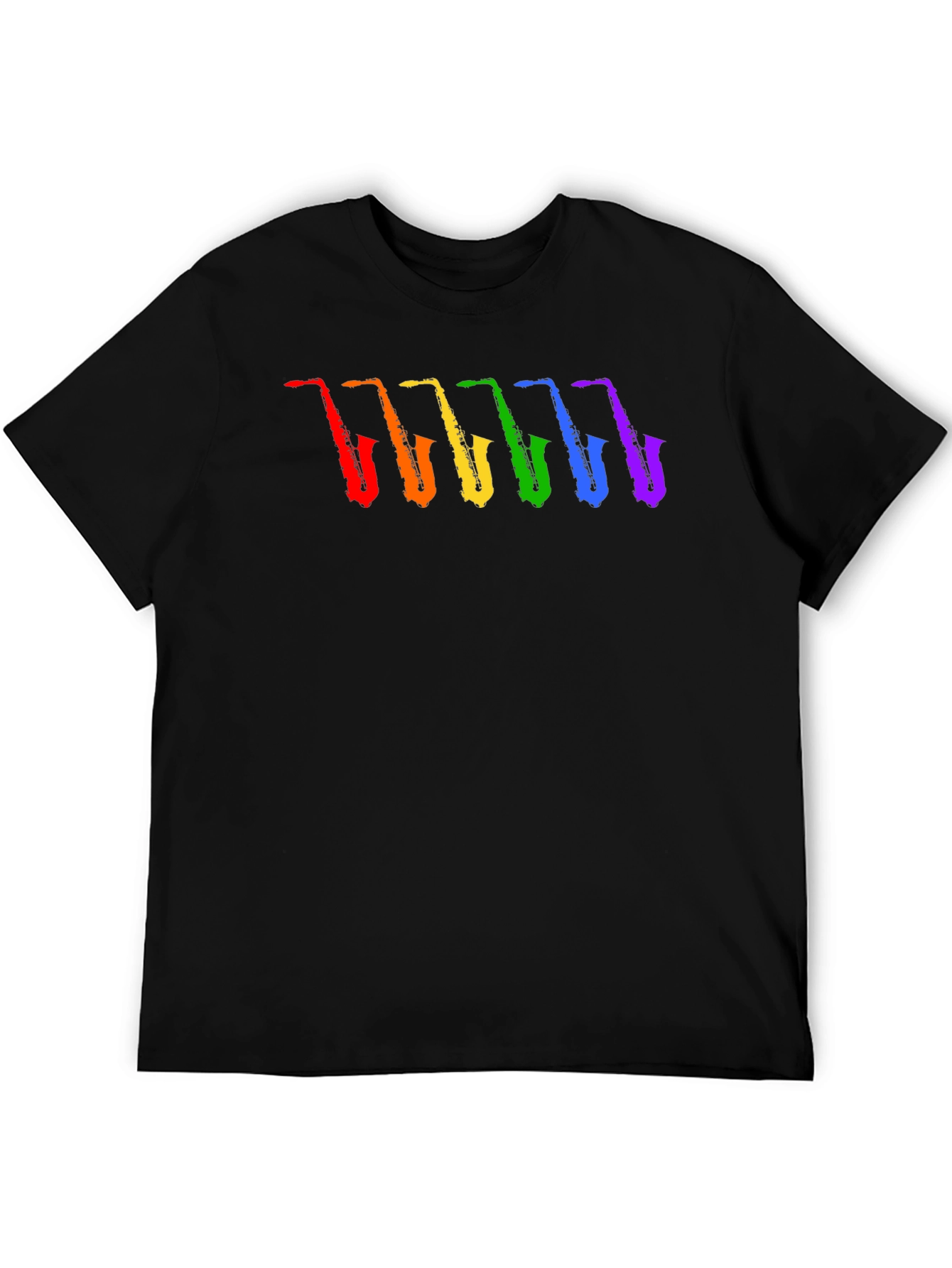 Rainbow Saxophone Graphic T-Shirt