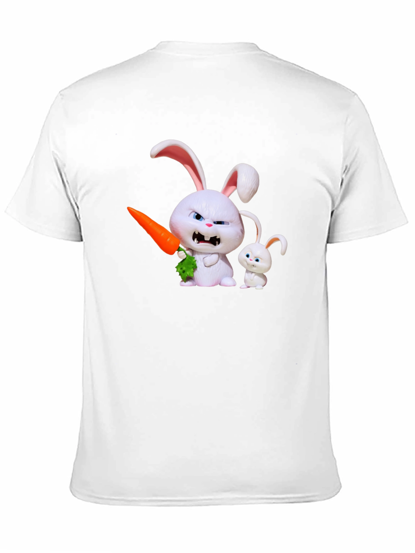 Mens Black T-Shirt with Rabbit Print