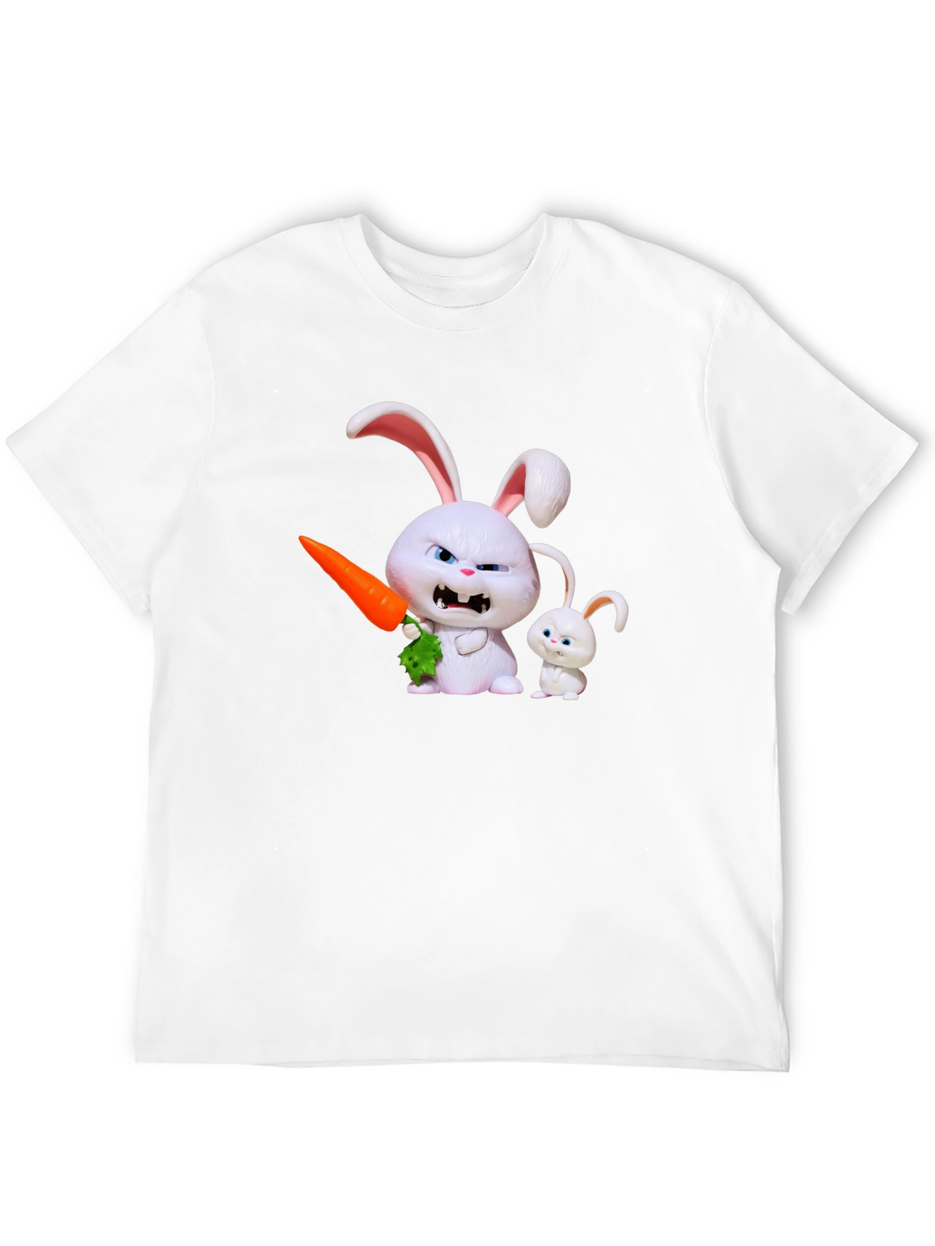 Mens Black T-Shirt with Rabbit Print