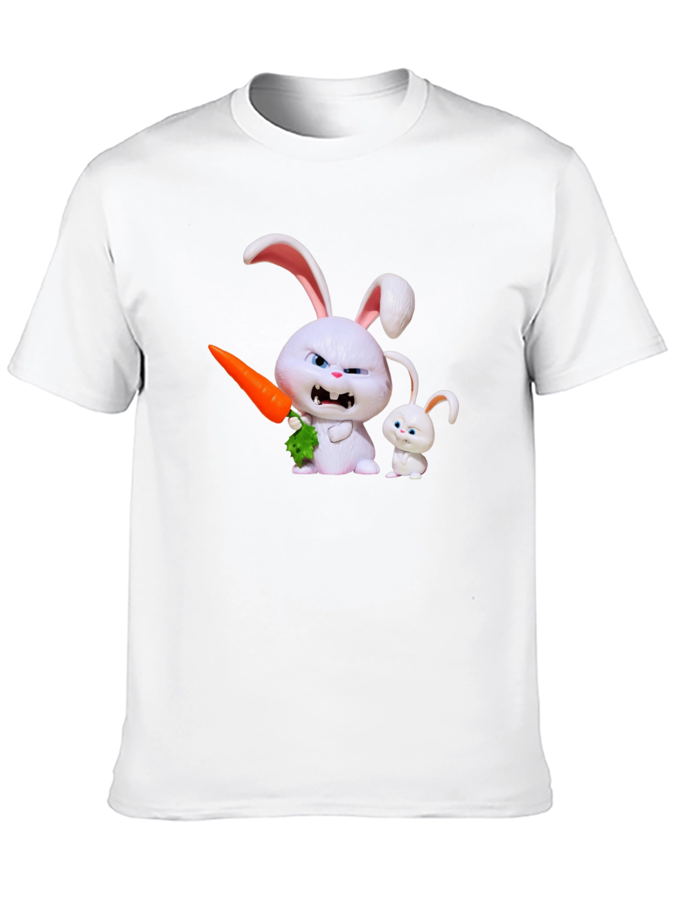 Mens Black T-Shirt with Rabbit Print