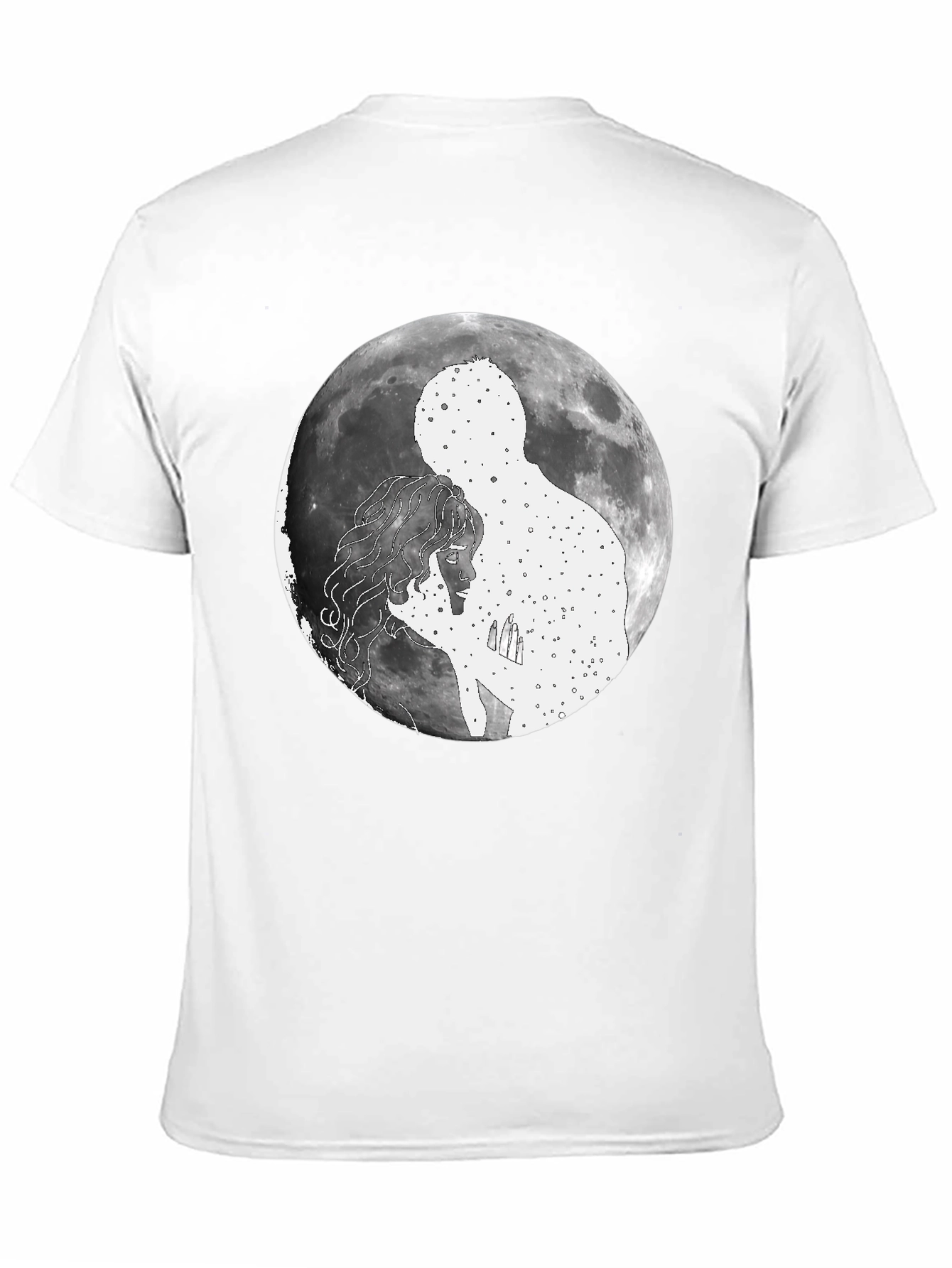 Celestial Embrace Graphic T-Shirt - Moonlit Love