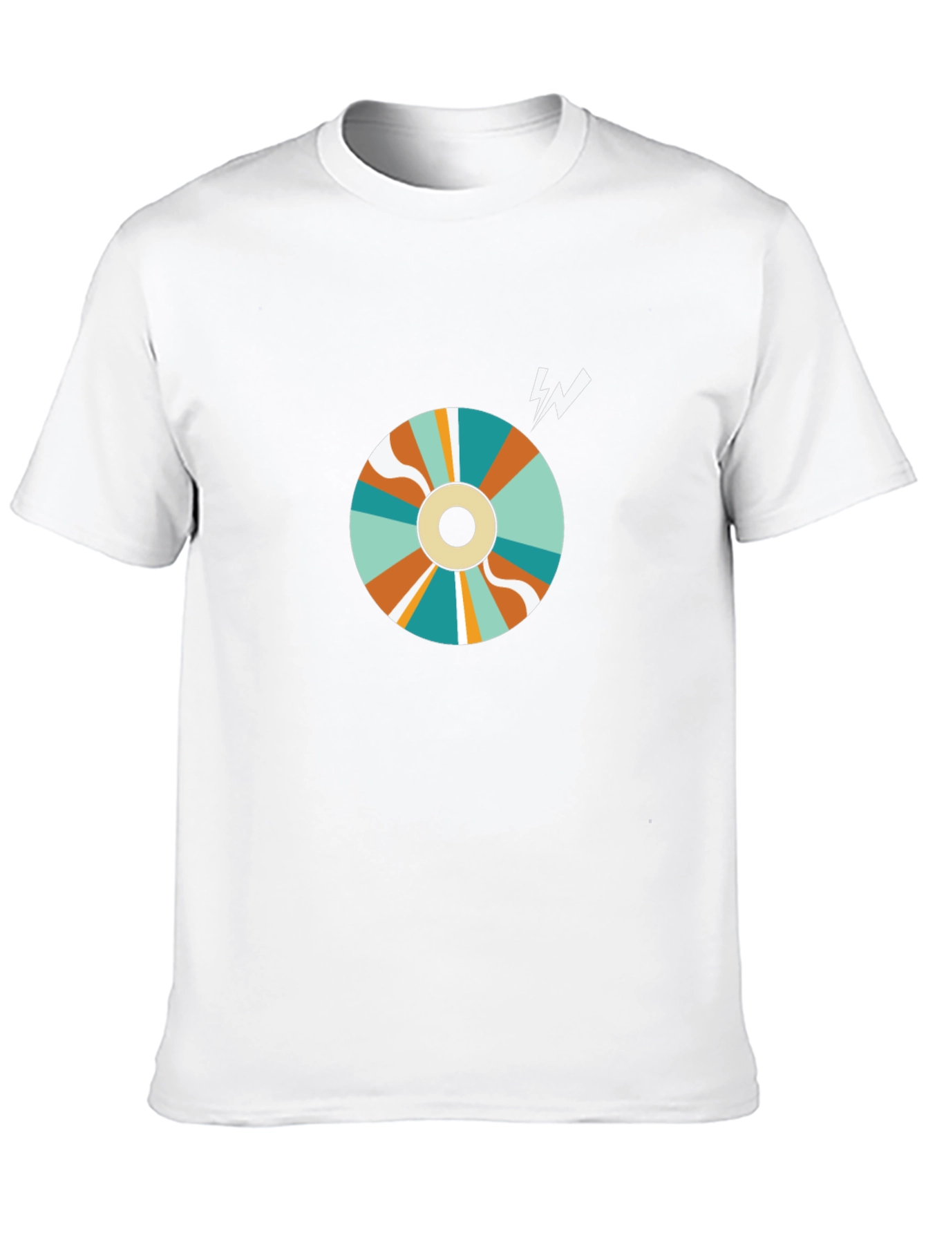 Retro Swirl Graphic Tee - Black Cotton Blend