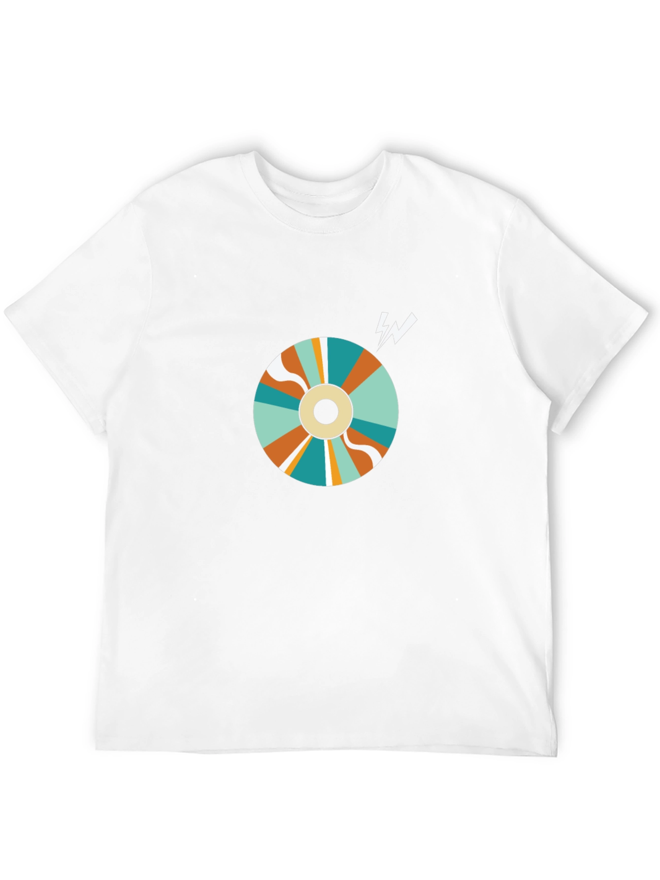 Retro Swirl Graphic Tee - Black Cotton Blend