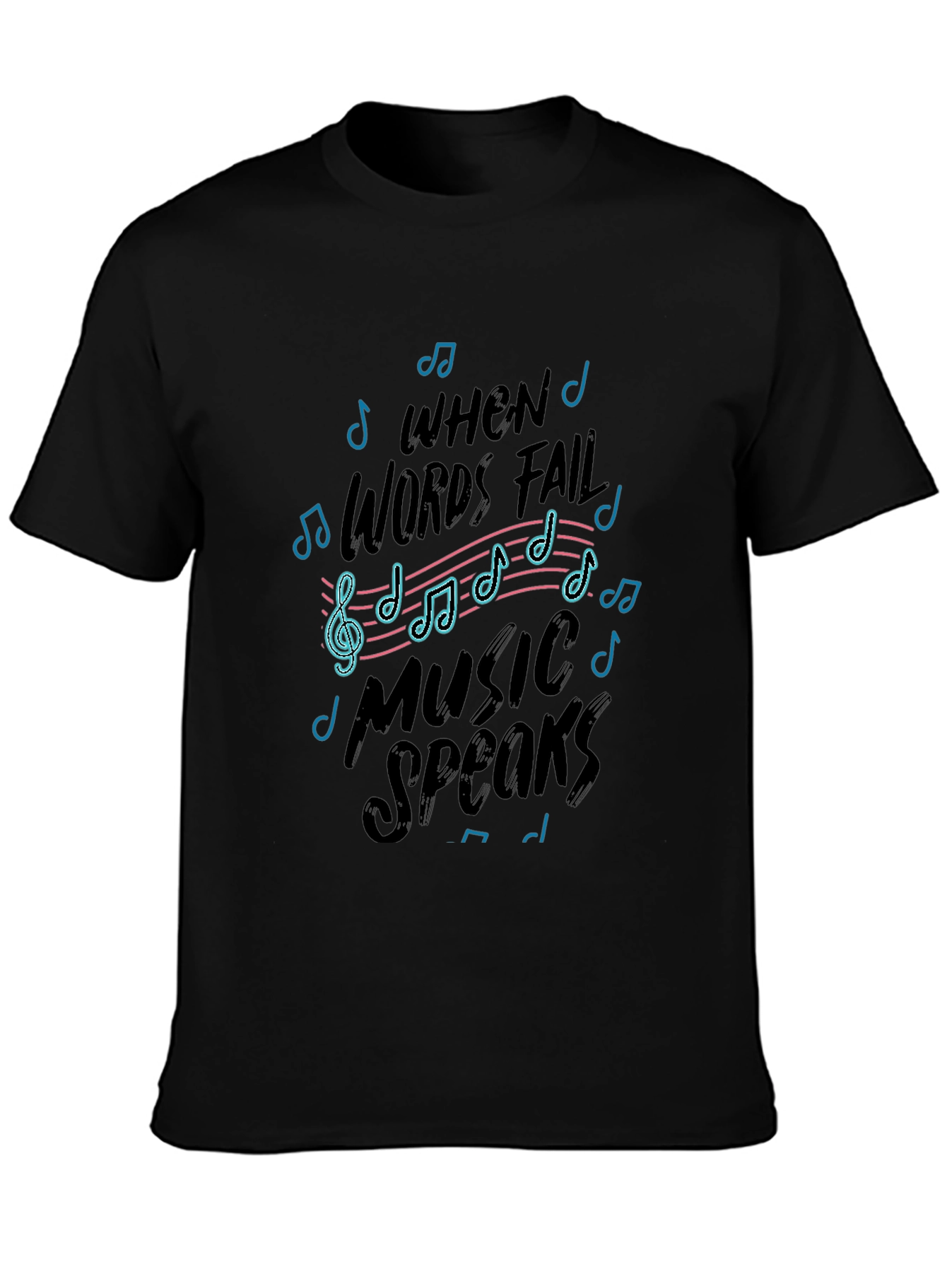 Music Speaks Graphic Tee - Black