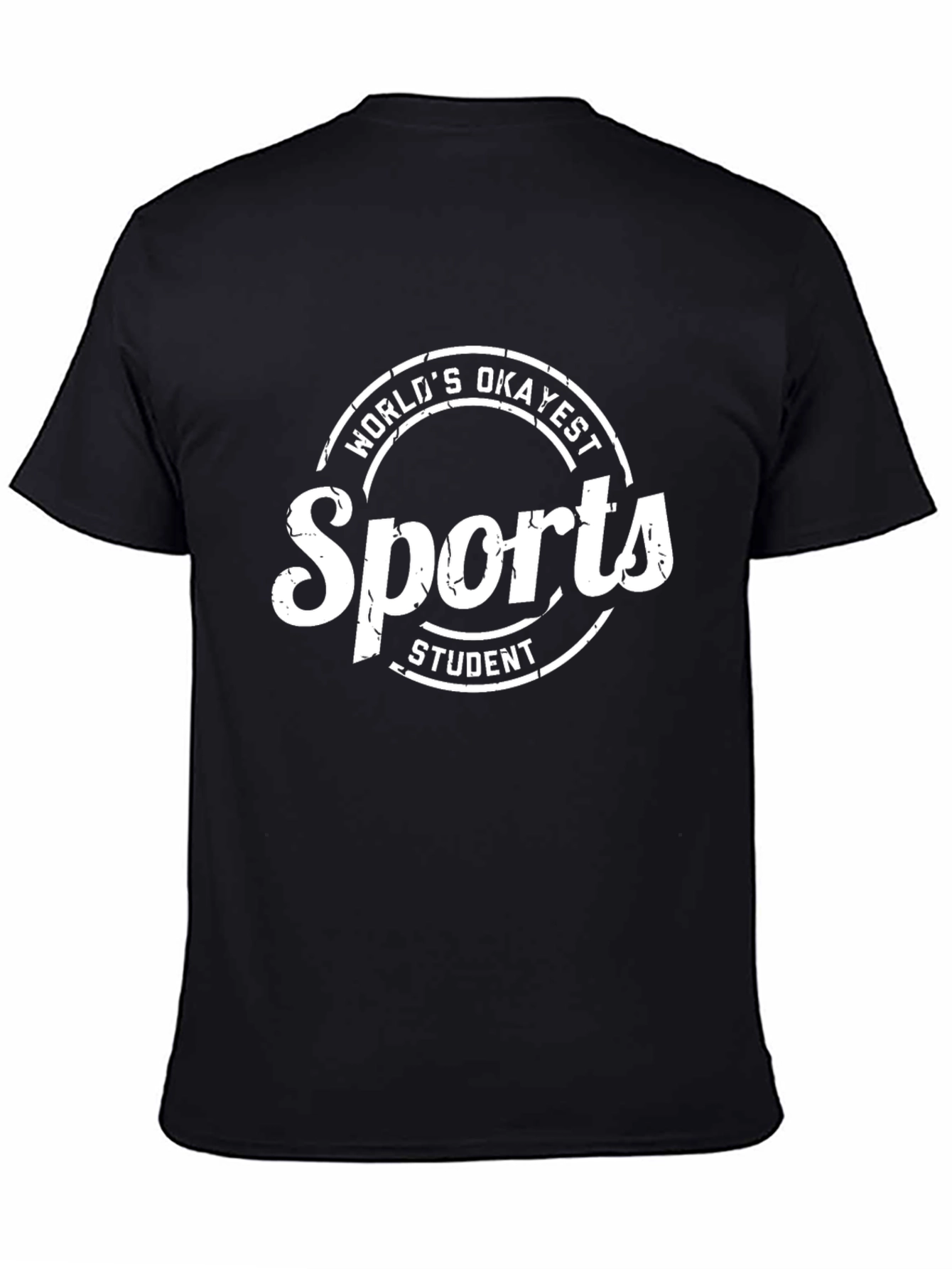 Worlds Okayest Sports Student Black Tee