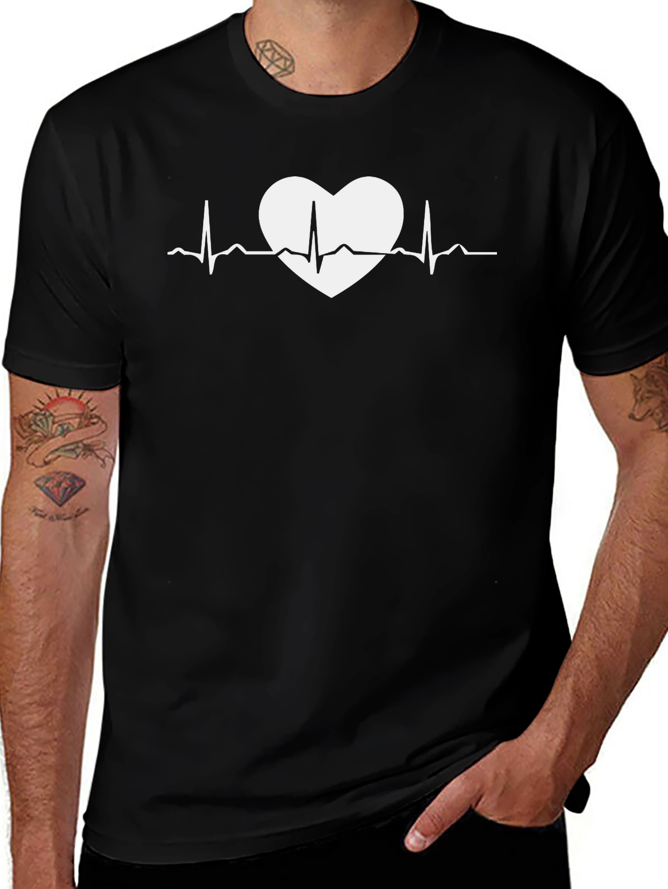 Heartbeat Heart Graphic Tee - Soft Cotton Blend T-Shirt