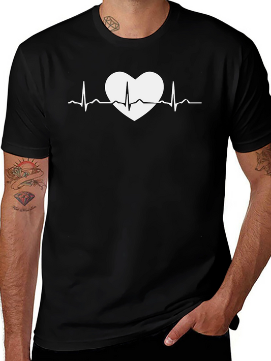 Heartbeat Heart Graphic Tee - Soft Cotton Blend T-Shirt