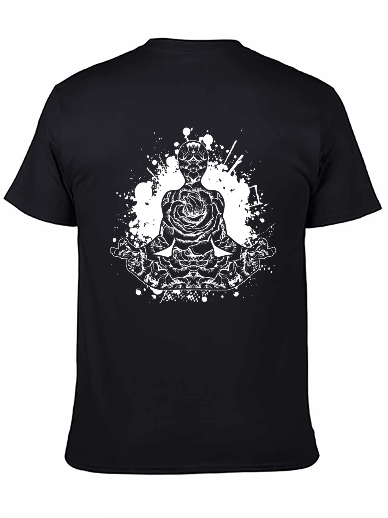 Rose Meditation Black T-Shirt