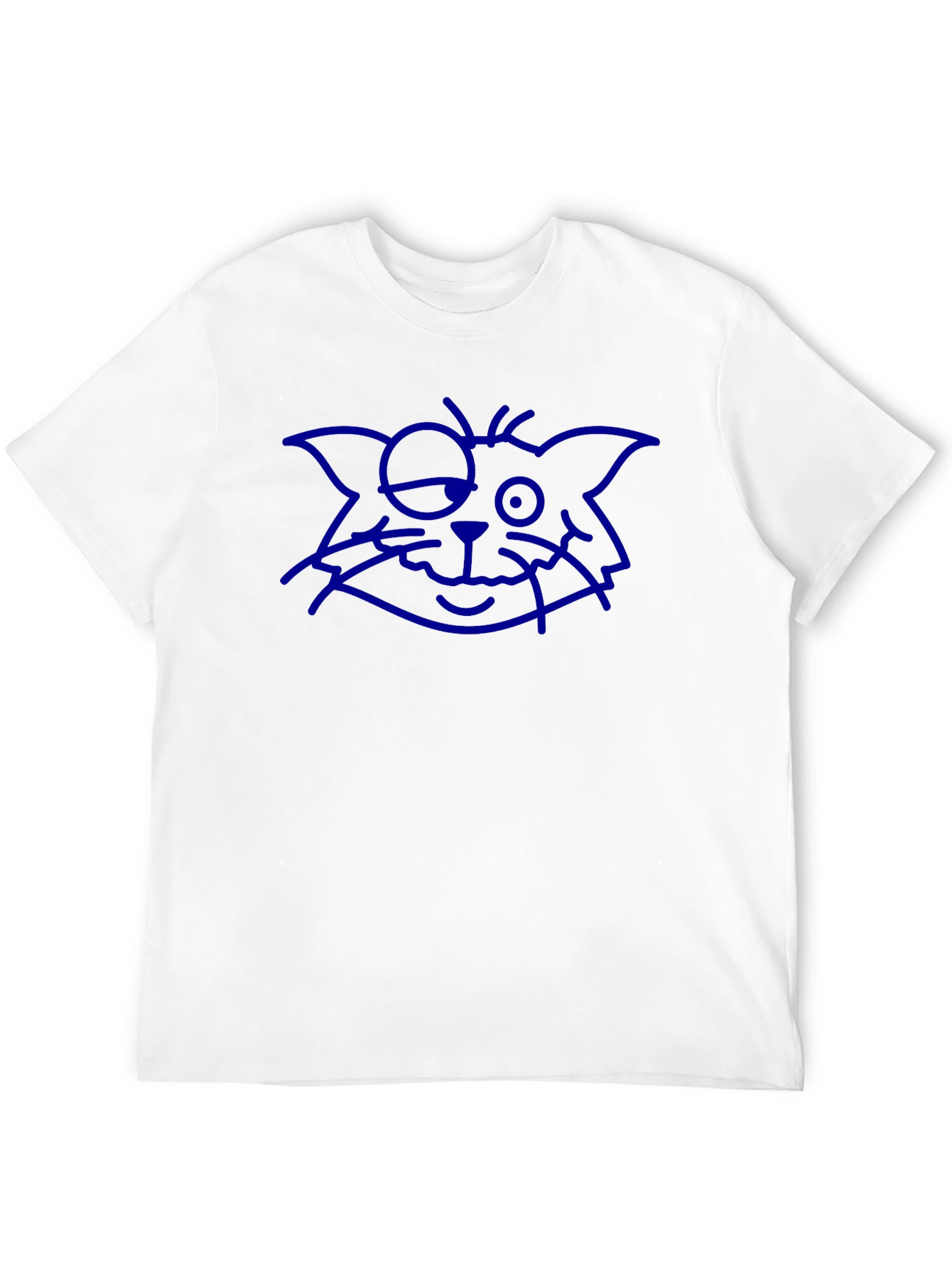 Blue Cat Sketch Black Tee