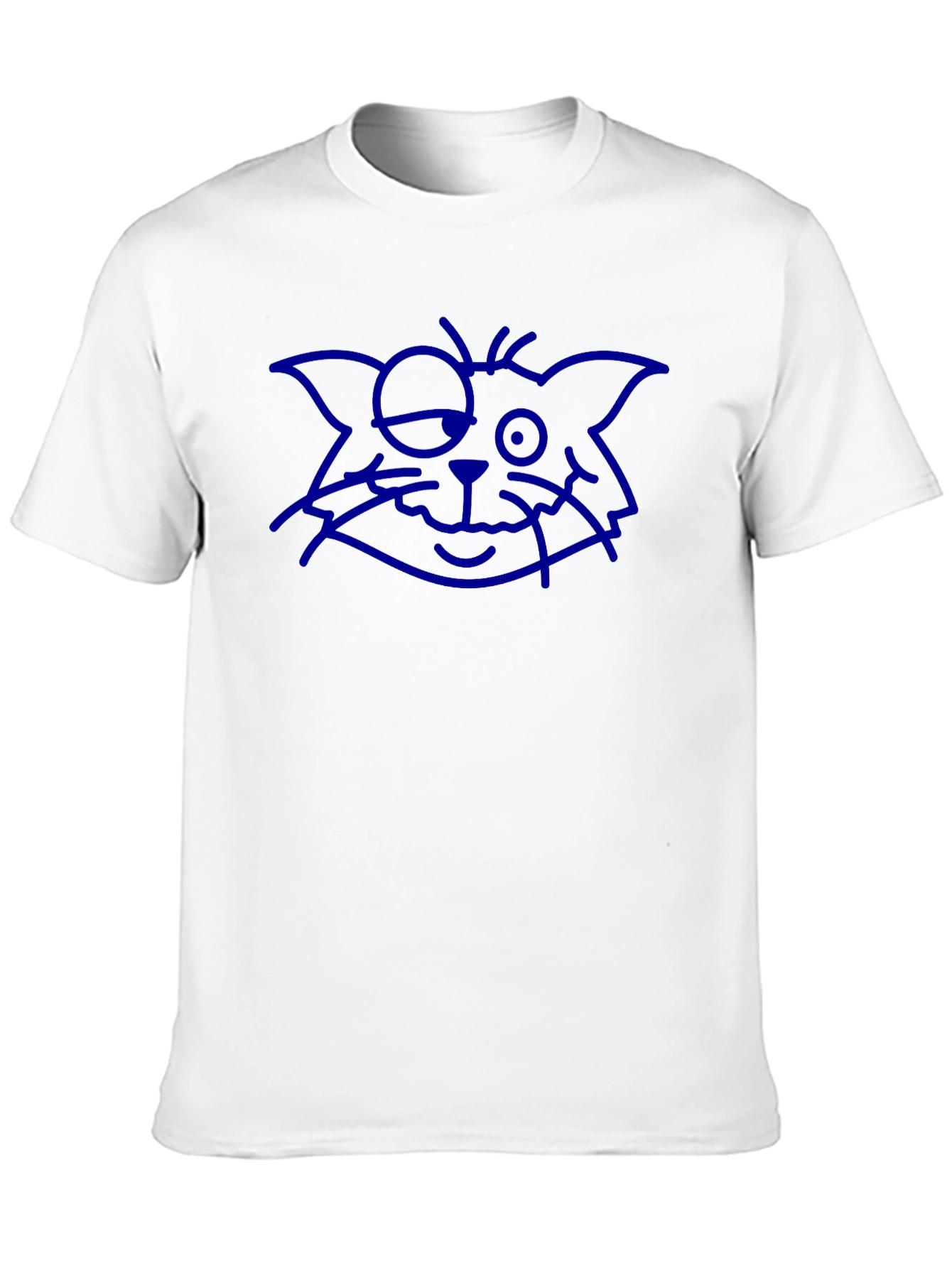 Blue Cat Sketch Black Tee