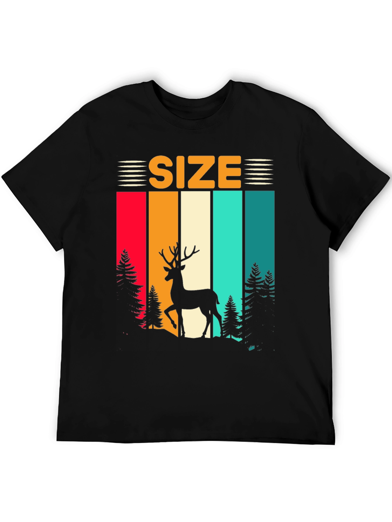 Retro Deer Size T-Shirt