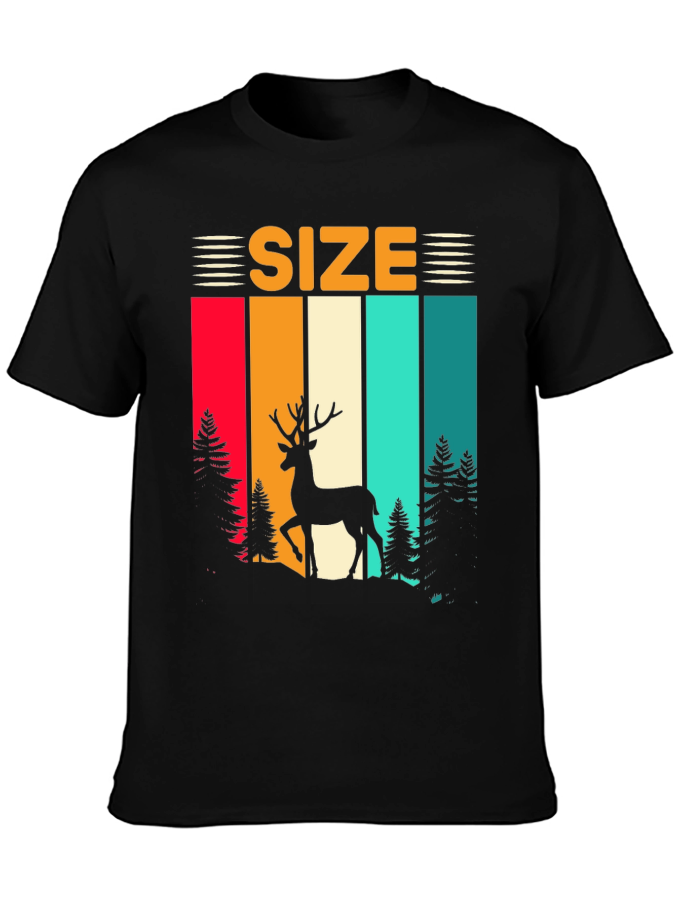 Retro Deer Size T-Shirt