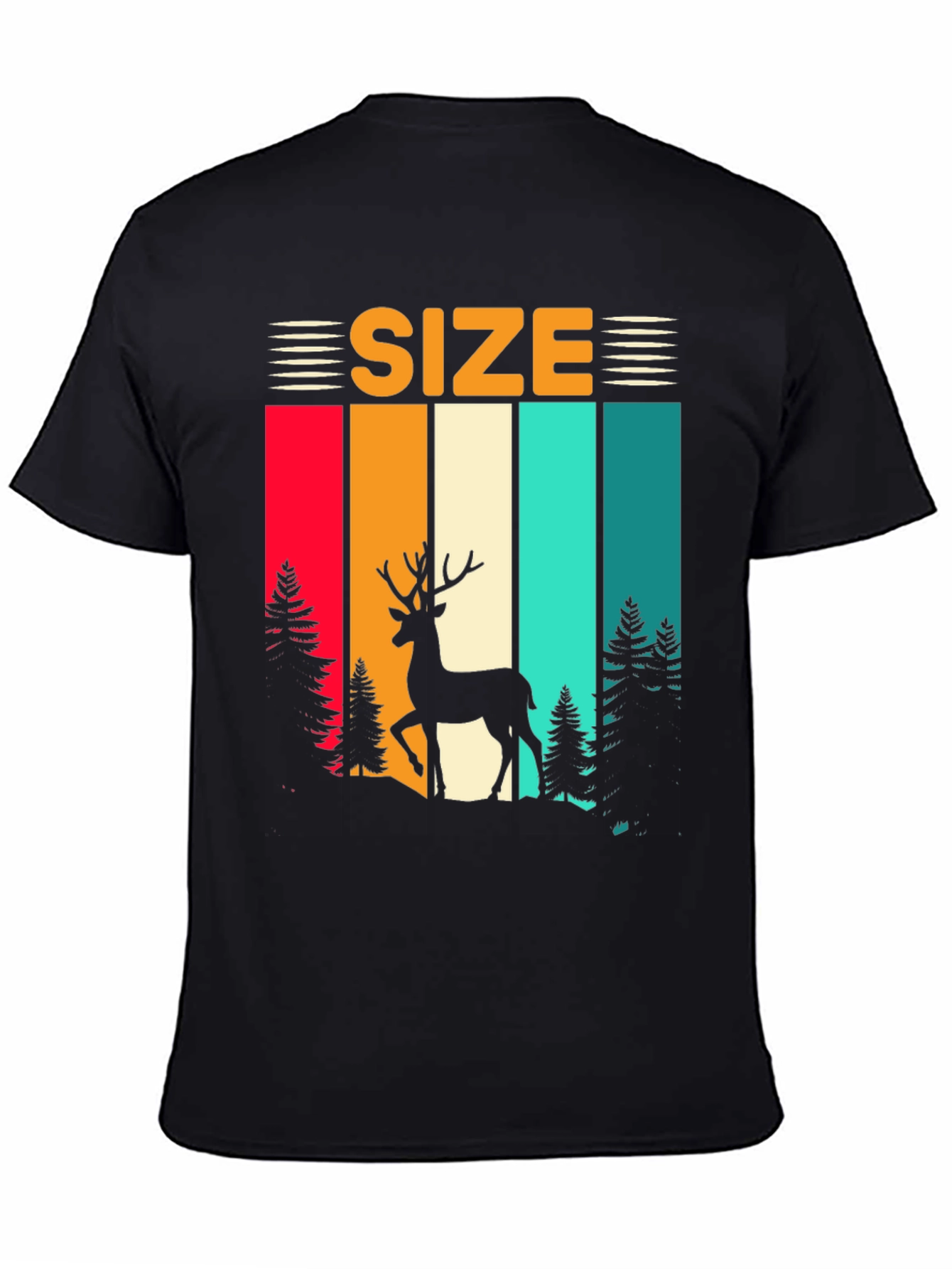Retro Deer Size T-Shirt