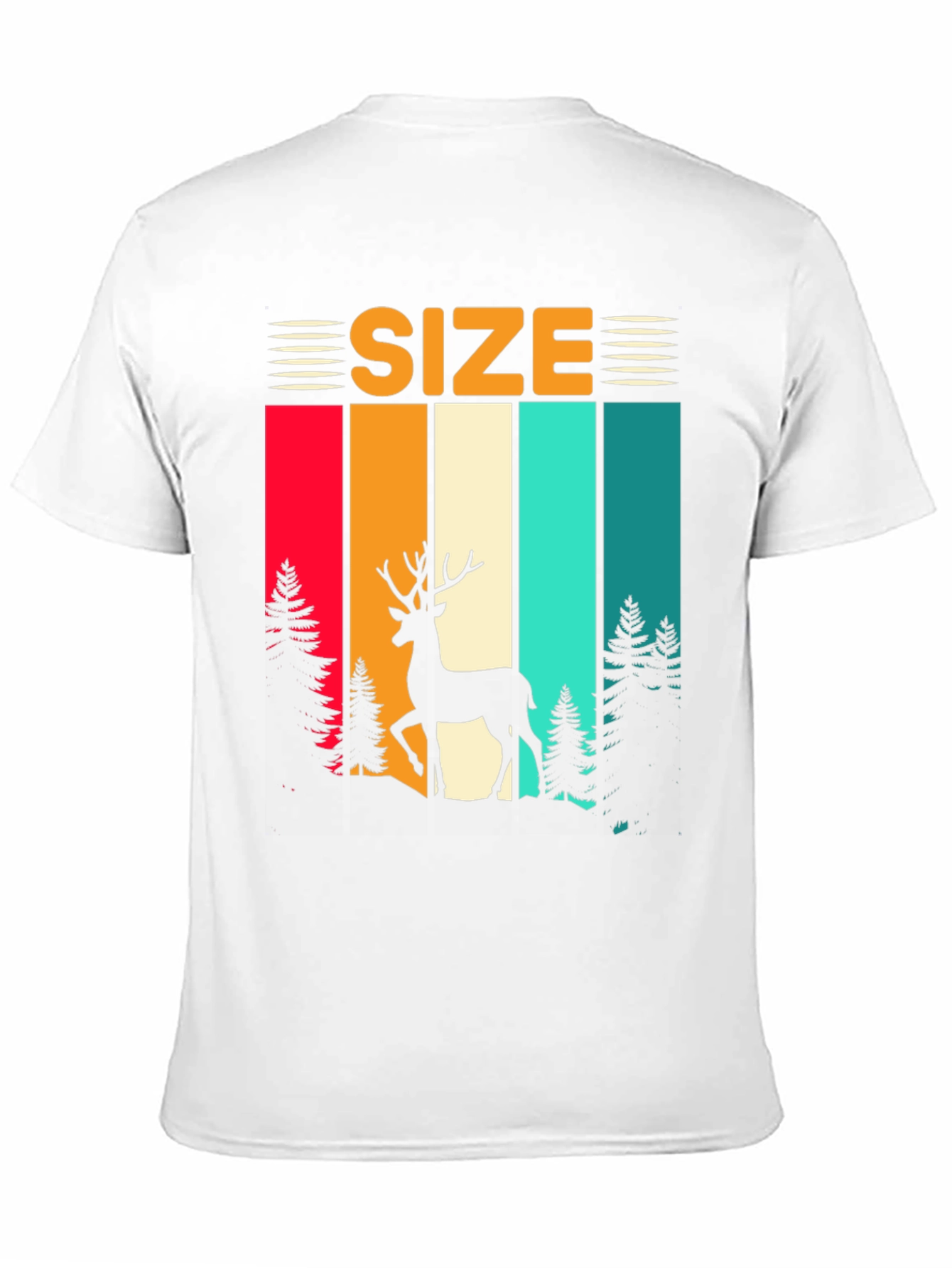 Retro Deer Size T-Shirt
