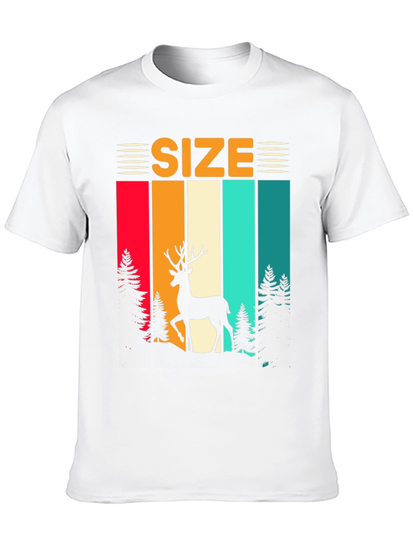 Retro Deer Size T-Shirt