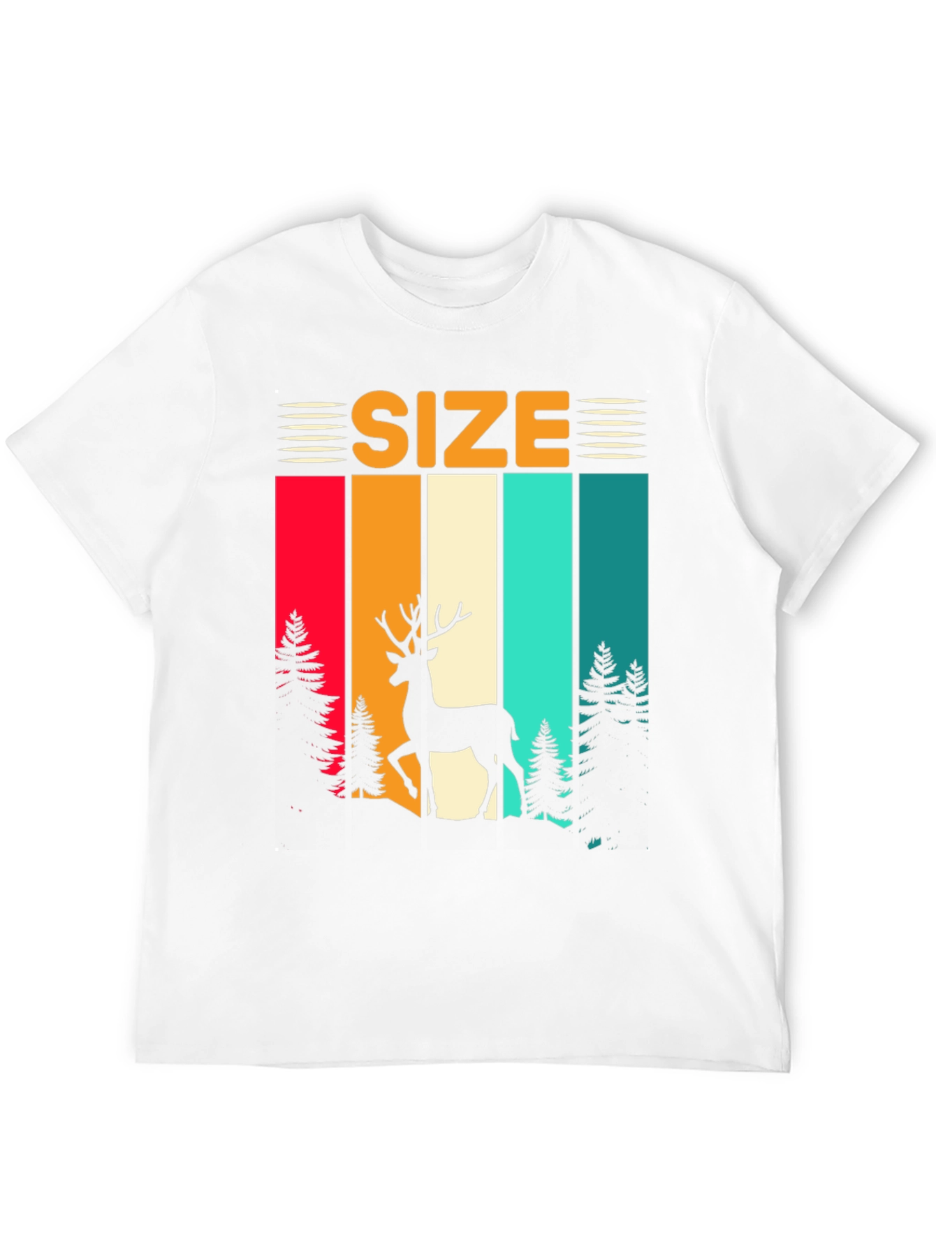 Retro Deer Size T-Shirt