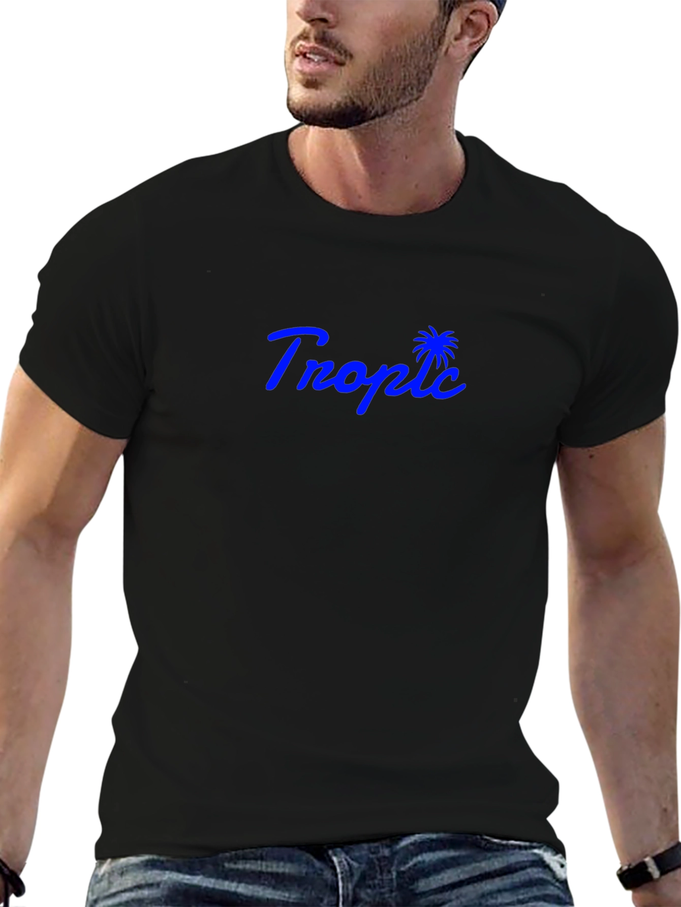 Tropic Black T-Shirt - Palm Tree Logo