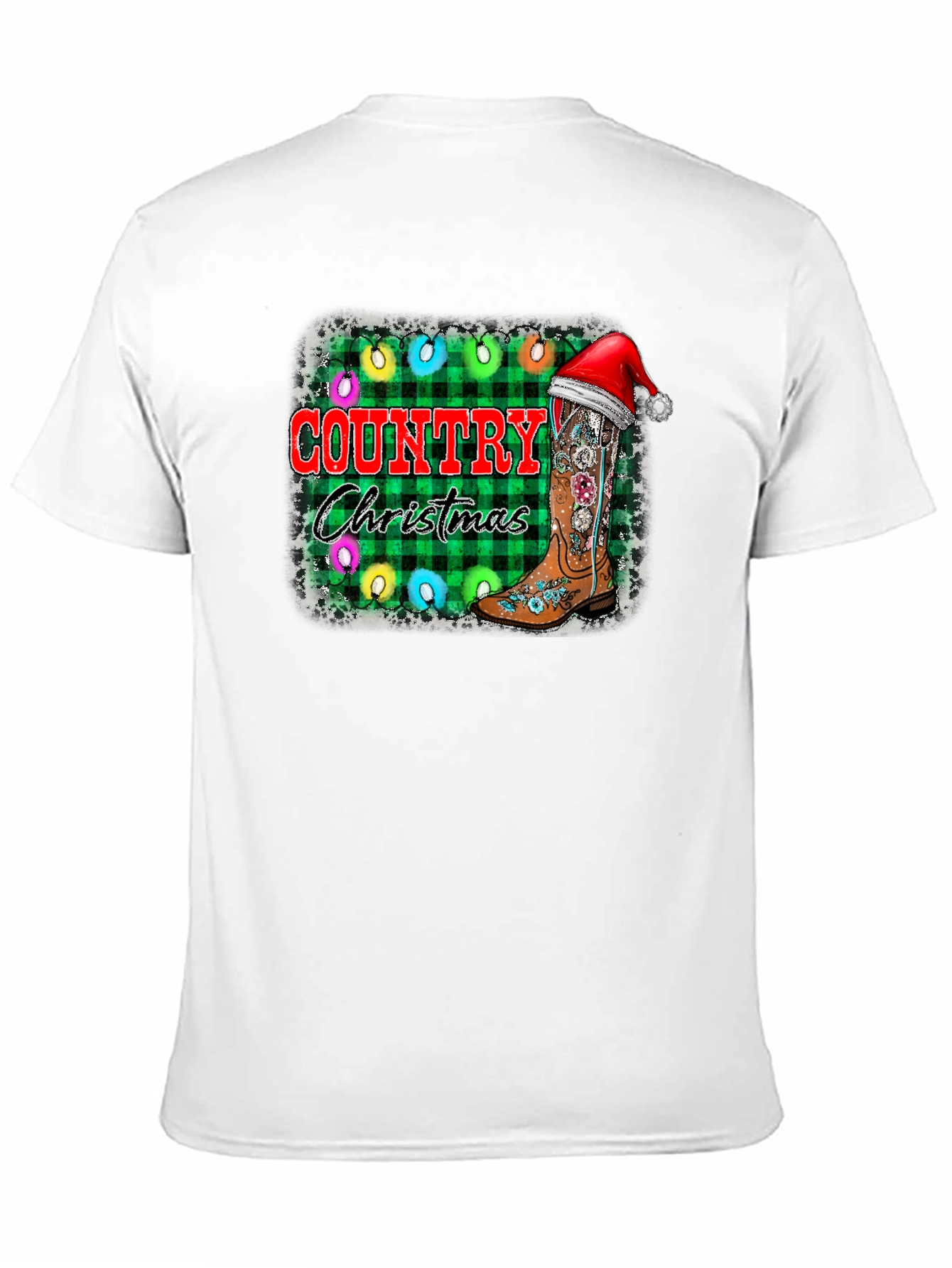 Country Christmas T-Shirt with Cowboy Boot