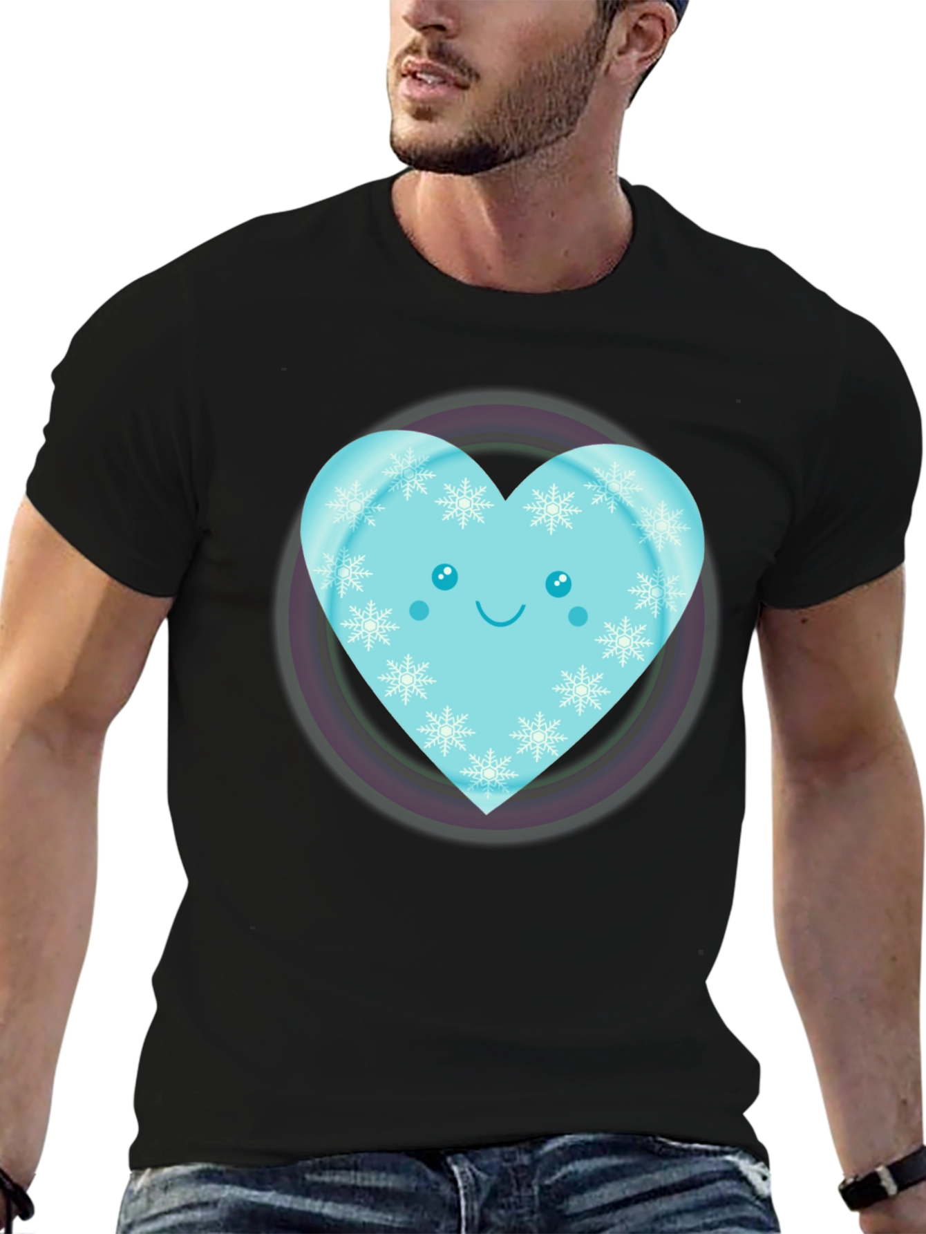 Cute Heart Snowflake Graphic Tee