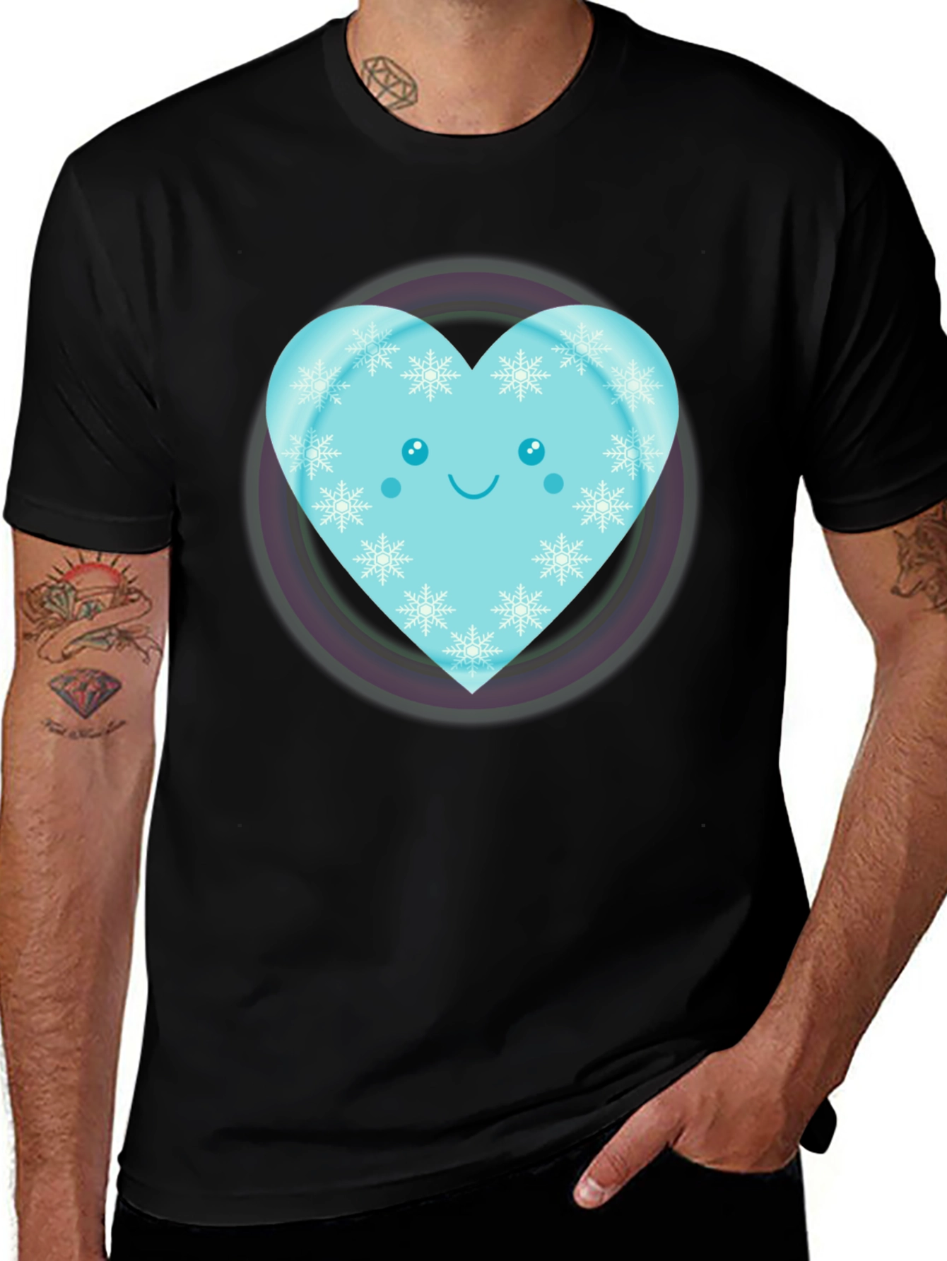Cute Heart Snowflake Graphic Tee