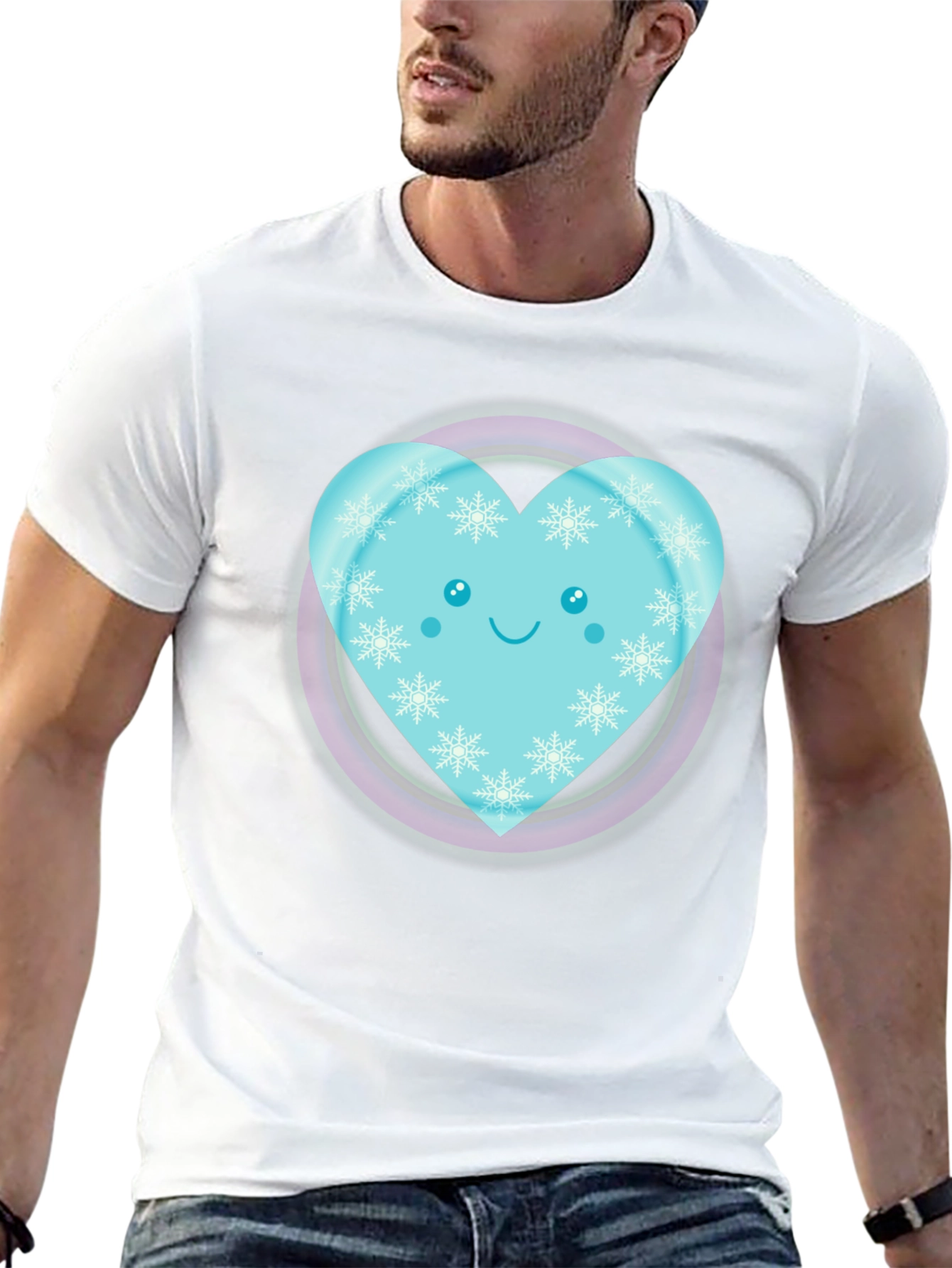 Cute Heart Snowflake Graphic Tee