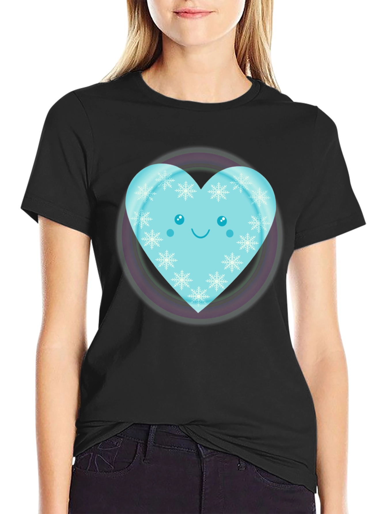 Cute Heart Snowflake Graphic Tee