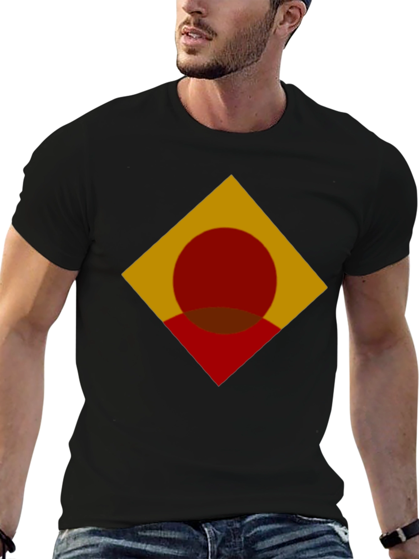 Geometric Symbol Graphic Black Tee