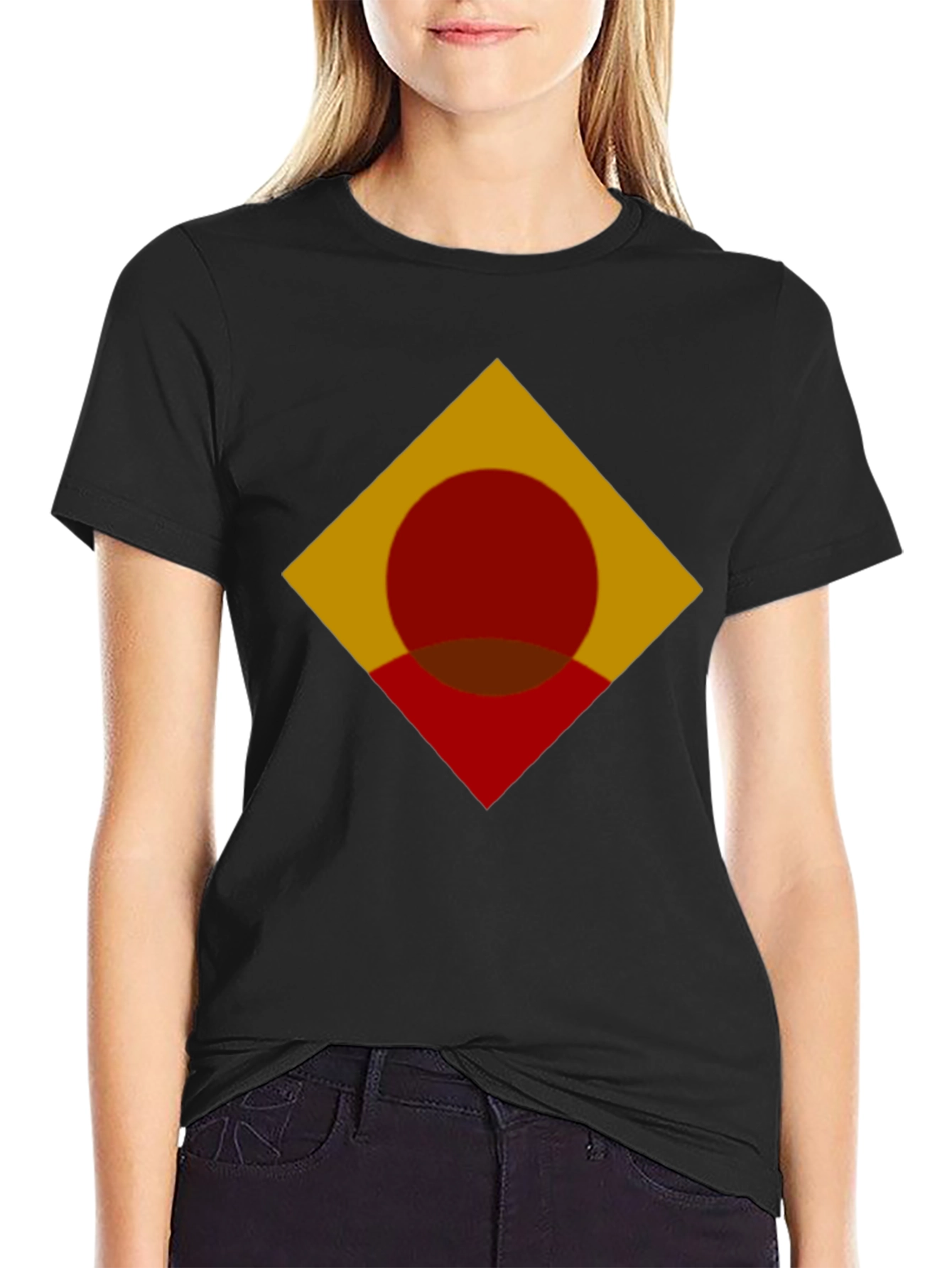 Geometric Symbol Graphic Black Tee