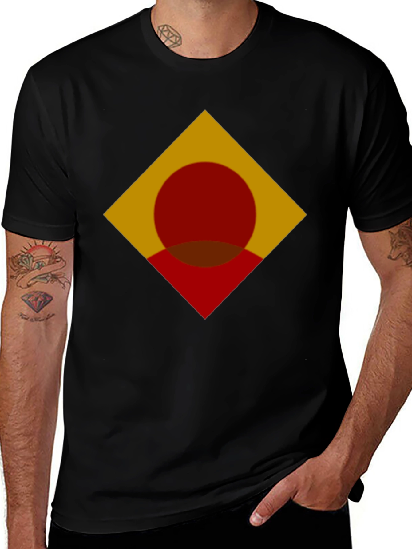 Geometric Symbol Graphic Black Tee