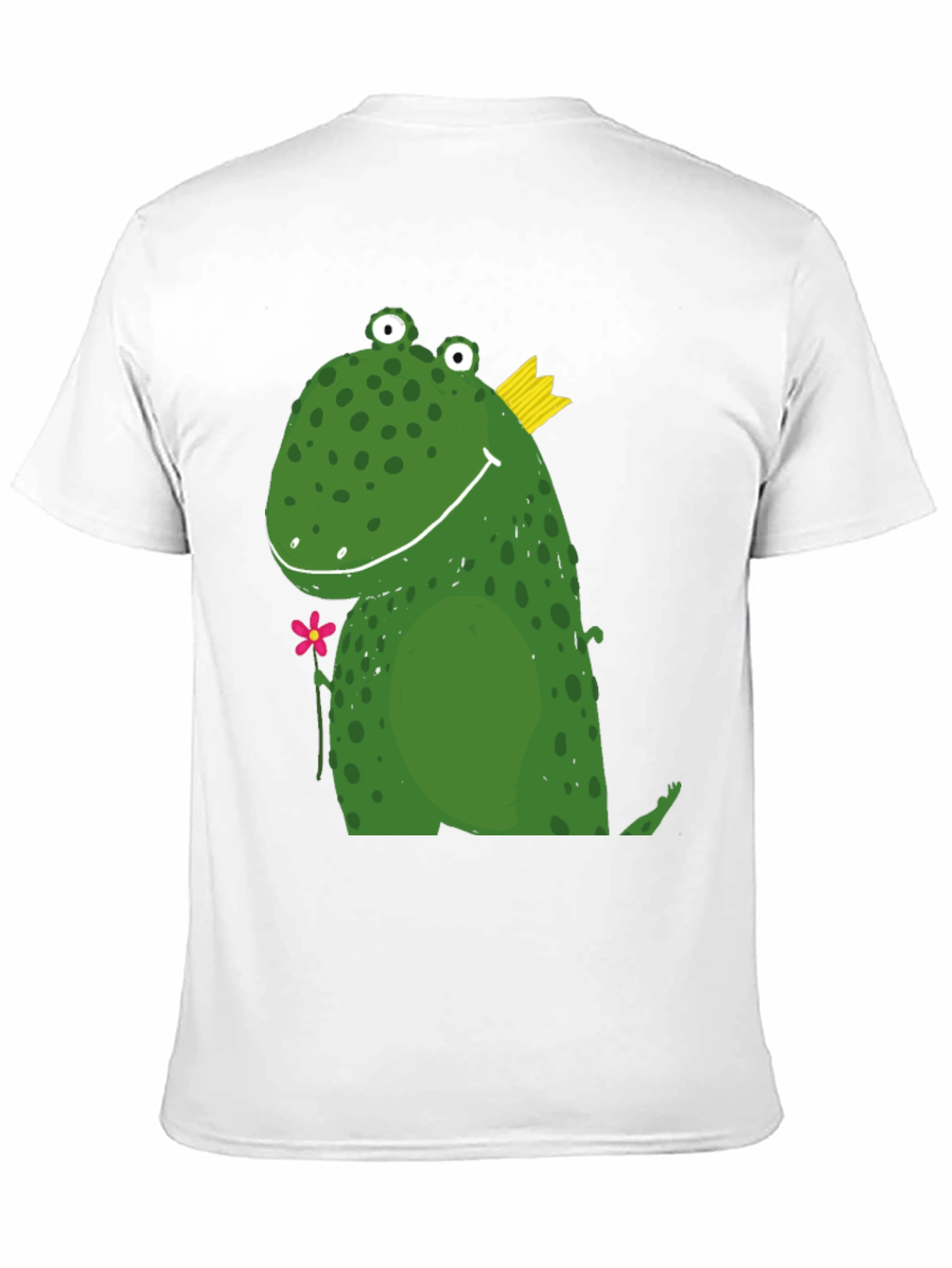Cute Frog Prince Graphic Tee - Black Cotton T-Shirt