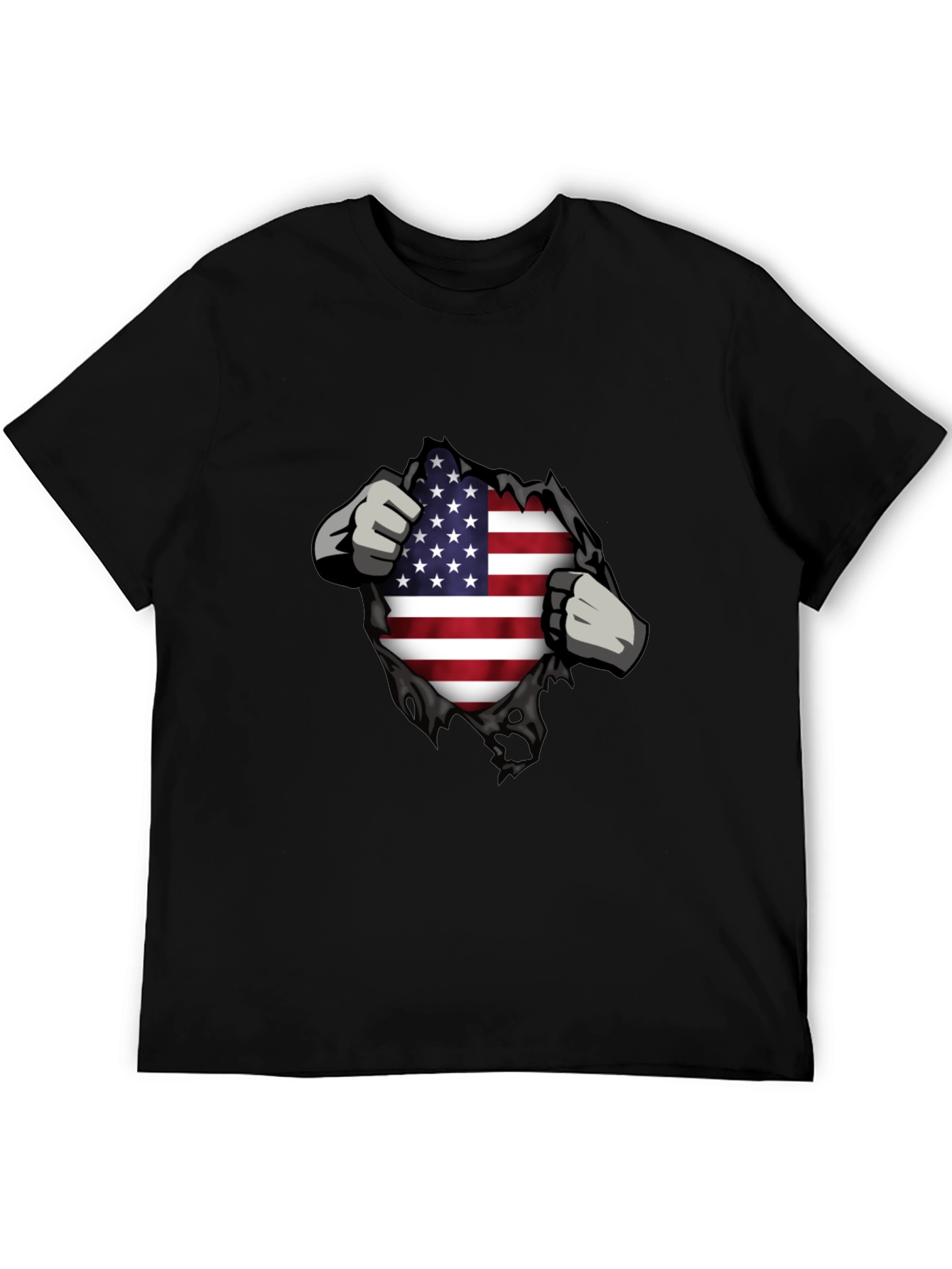 USA Flag Ripped T-Shirt - Patriotic Design