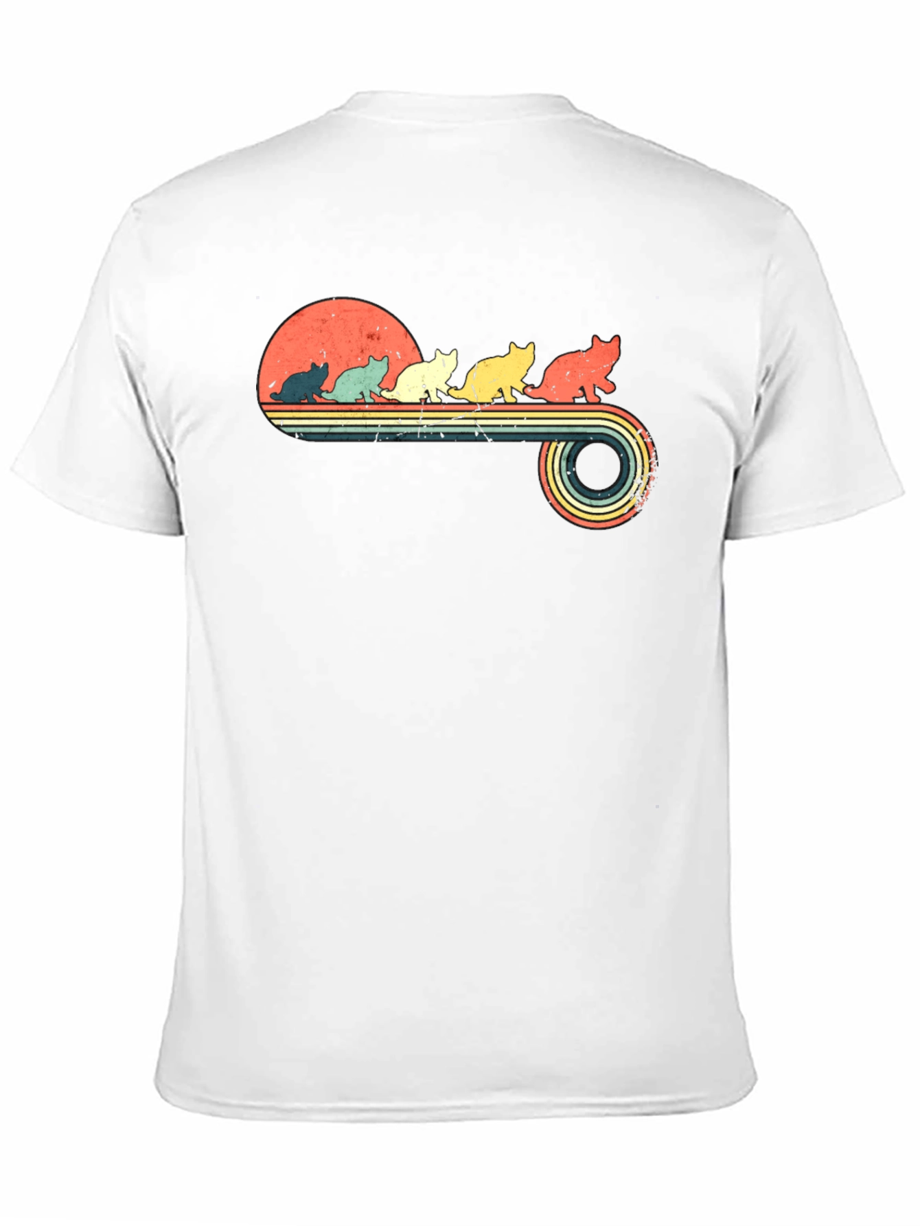 Retro Cat Sunset T-Shirt