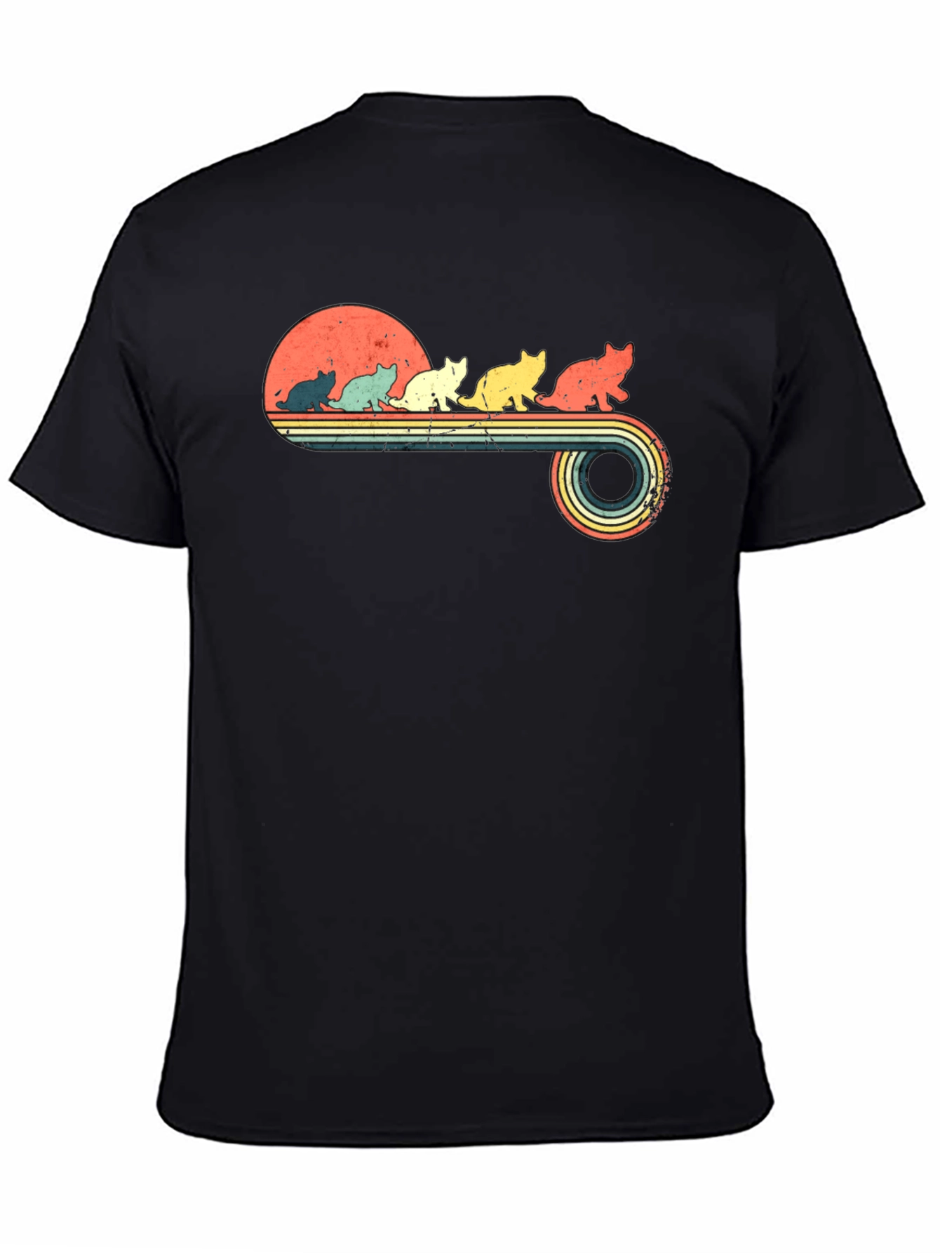 Retro Cat Sunset T-Shirt