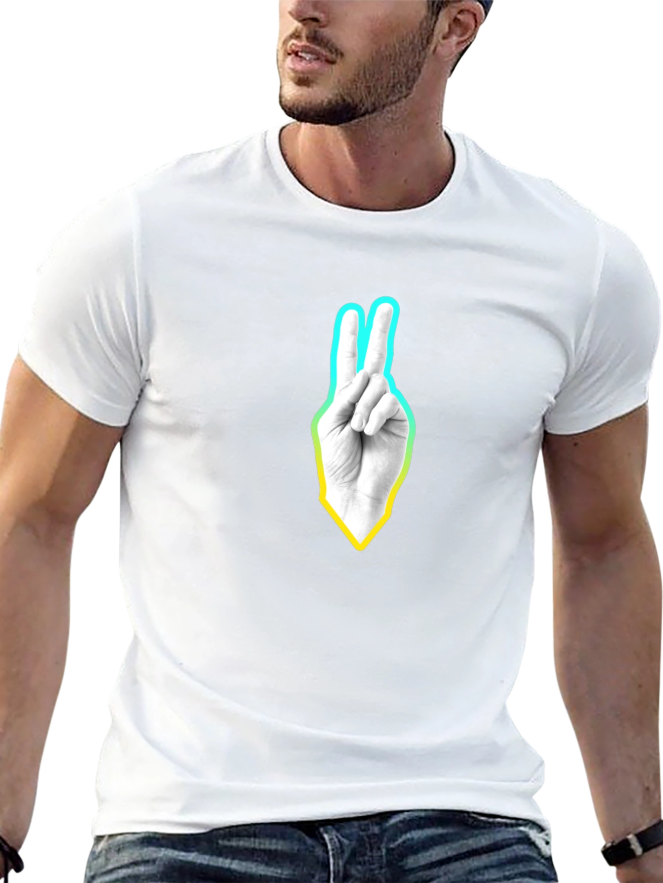 Peace Sign Graphic T-Shirt - Casual Black Tee