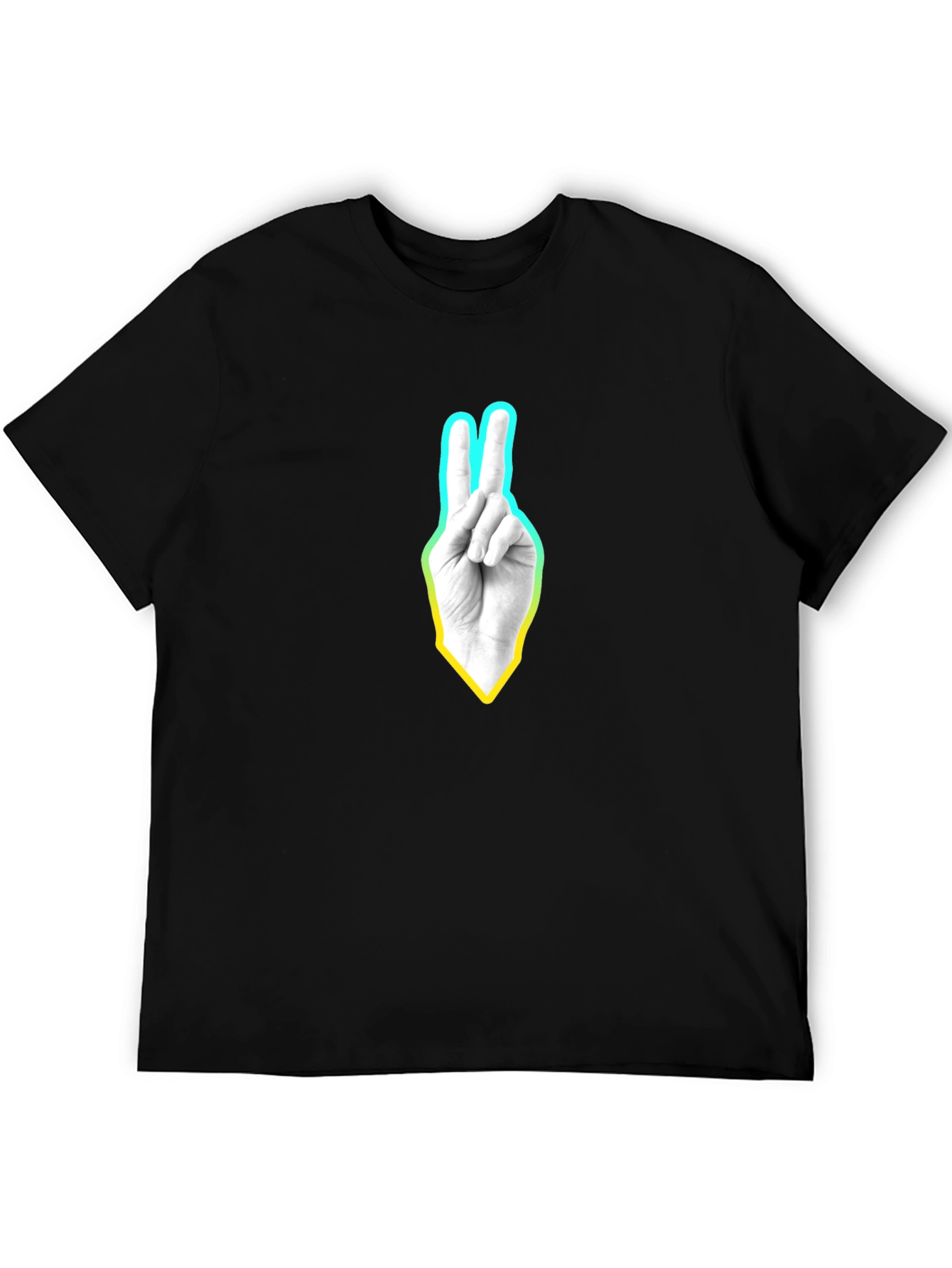 Peace Sign Graphic T-Shirt - Casual Black Tee