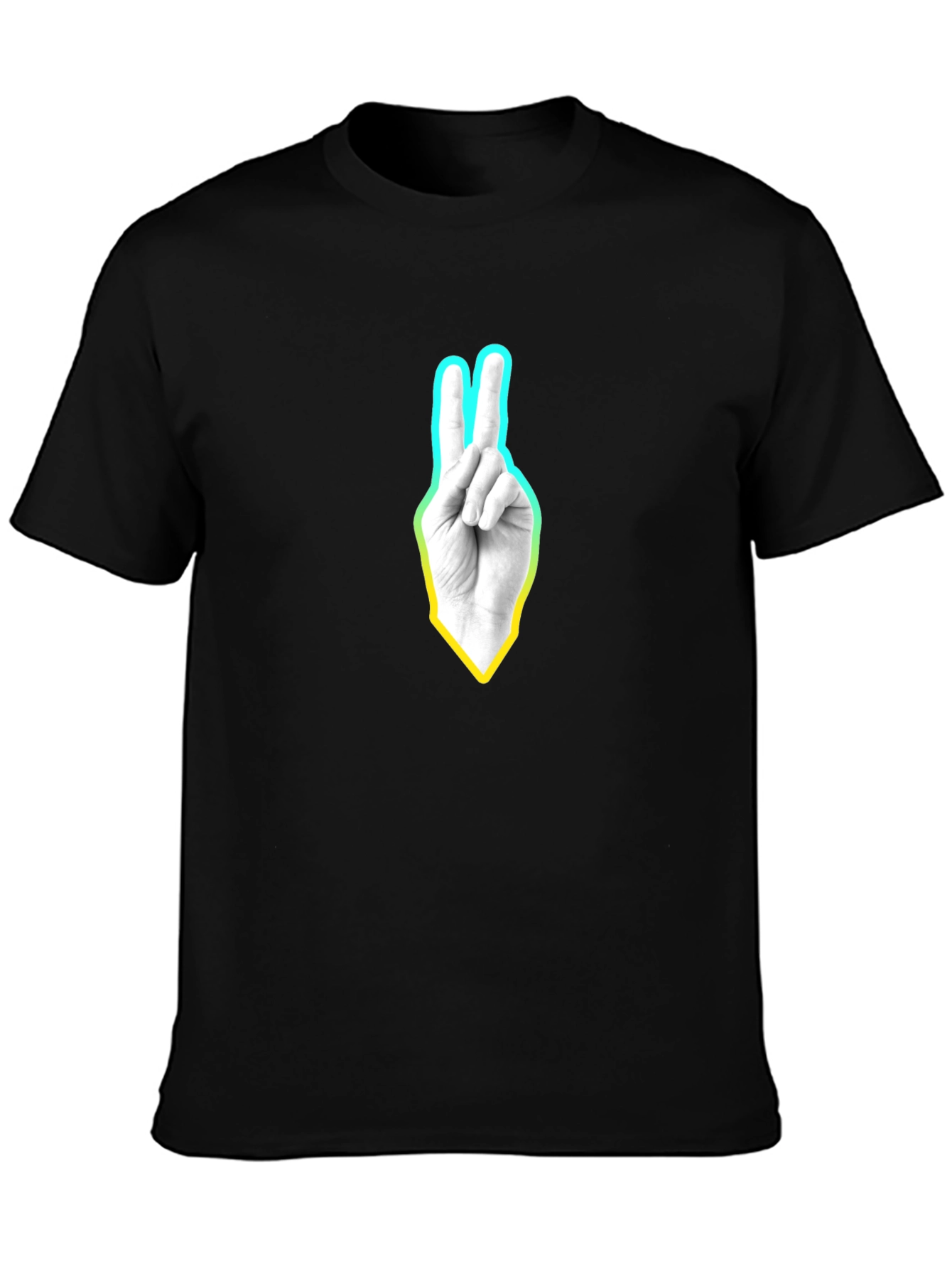 Peace Sign Graphic T-Shirt - Casual Black Tee