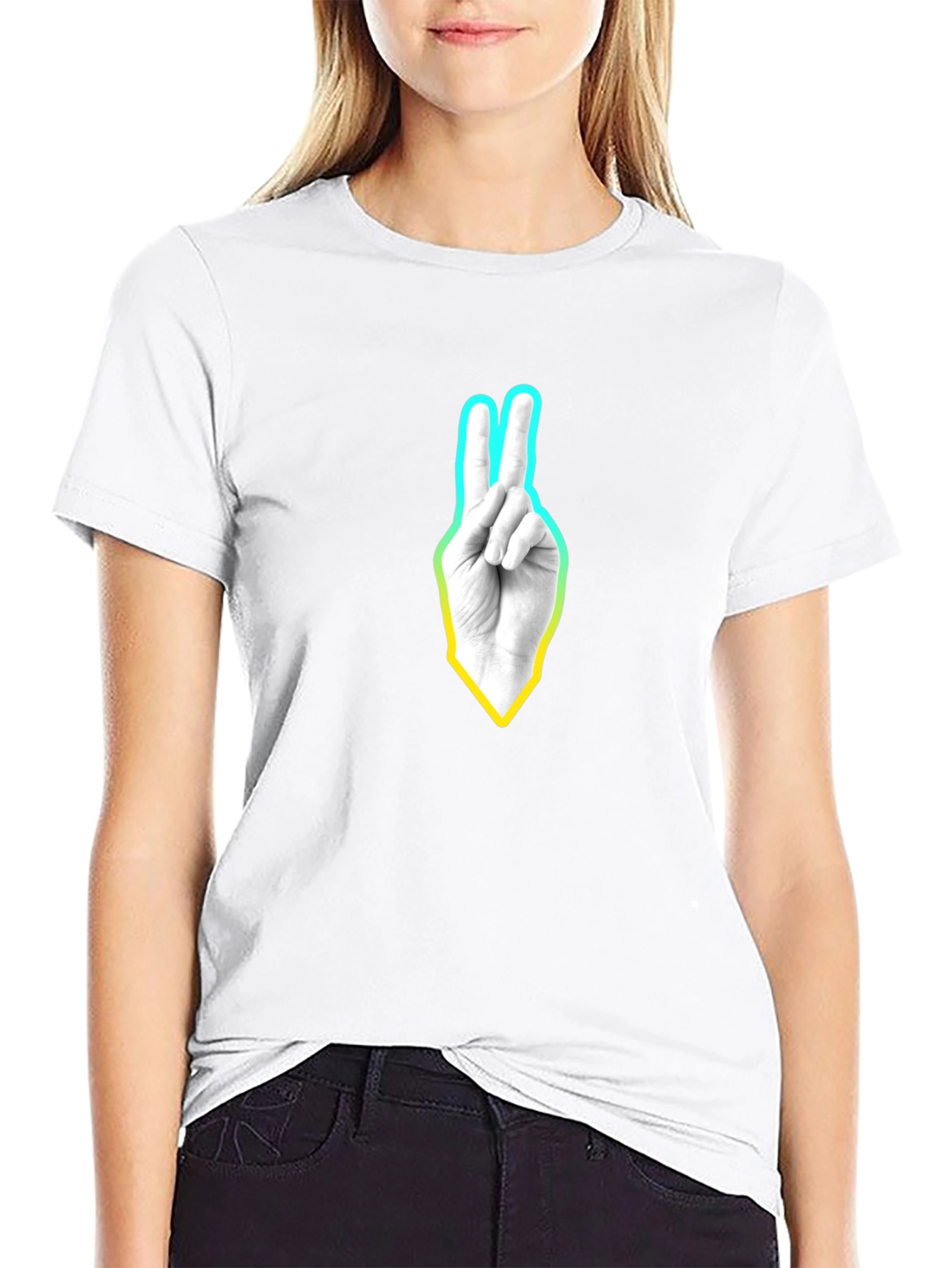 Peace Sign Graphic T-Shirt - Casual Black Tee