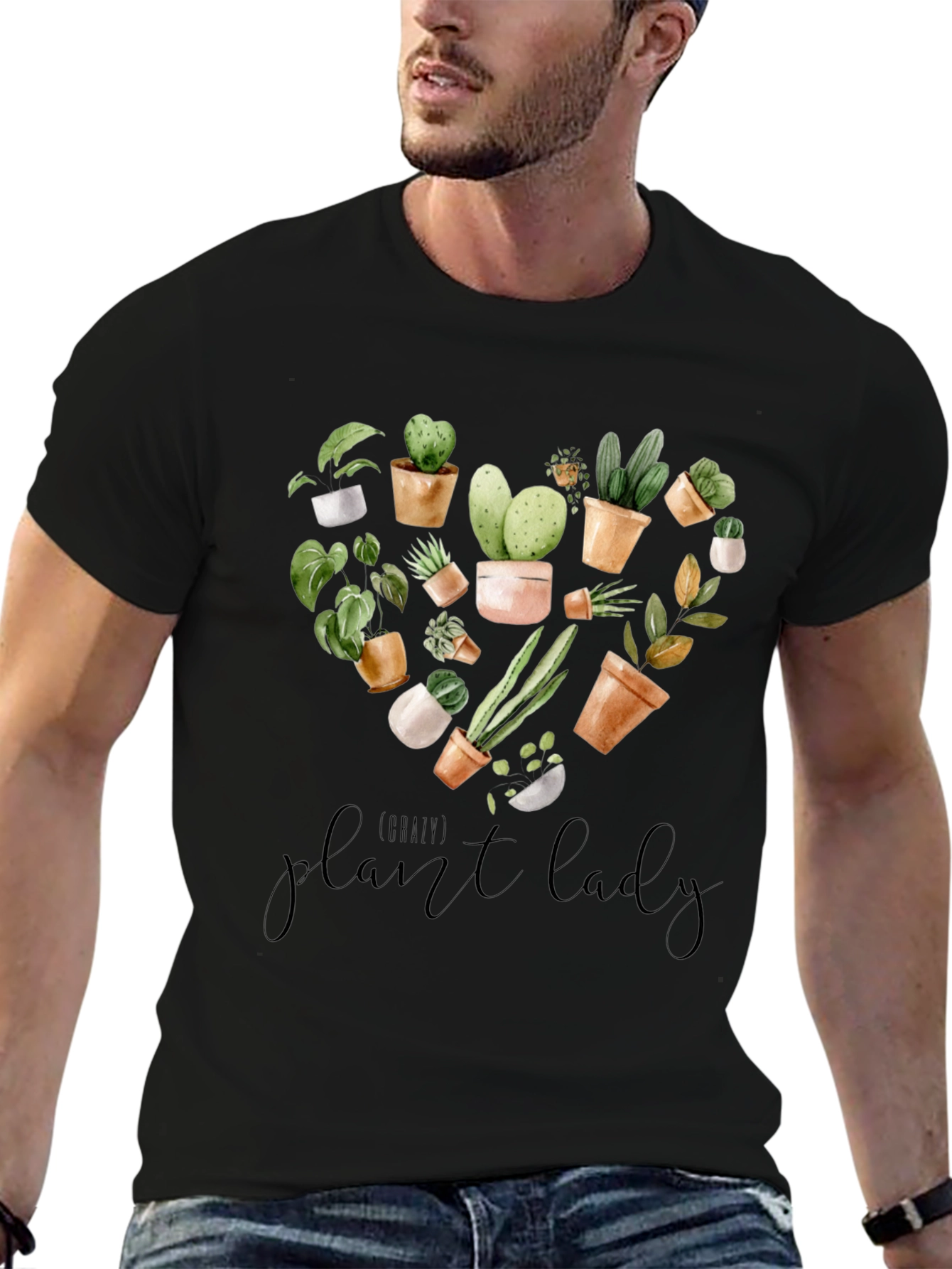 Plant Lady Graphic Tee -  Botanical Heart Design