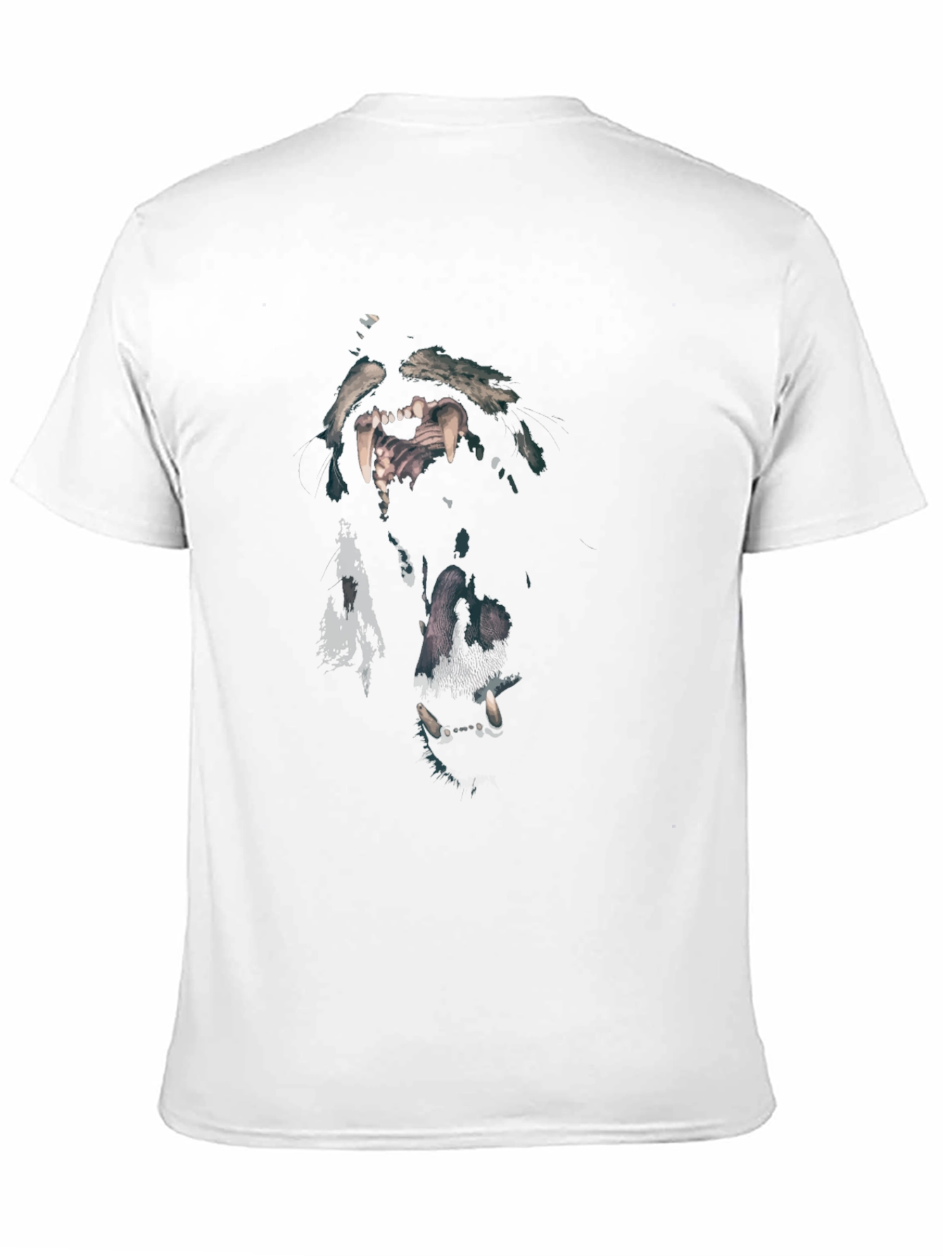 Wolf Graphic Print Black Crew Neck T-Shirt